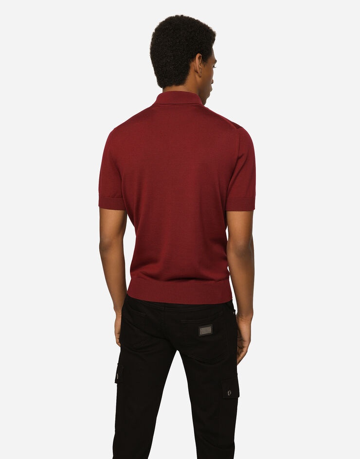 Wool polo-shirt with branded tag - 3