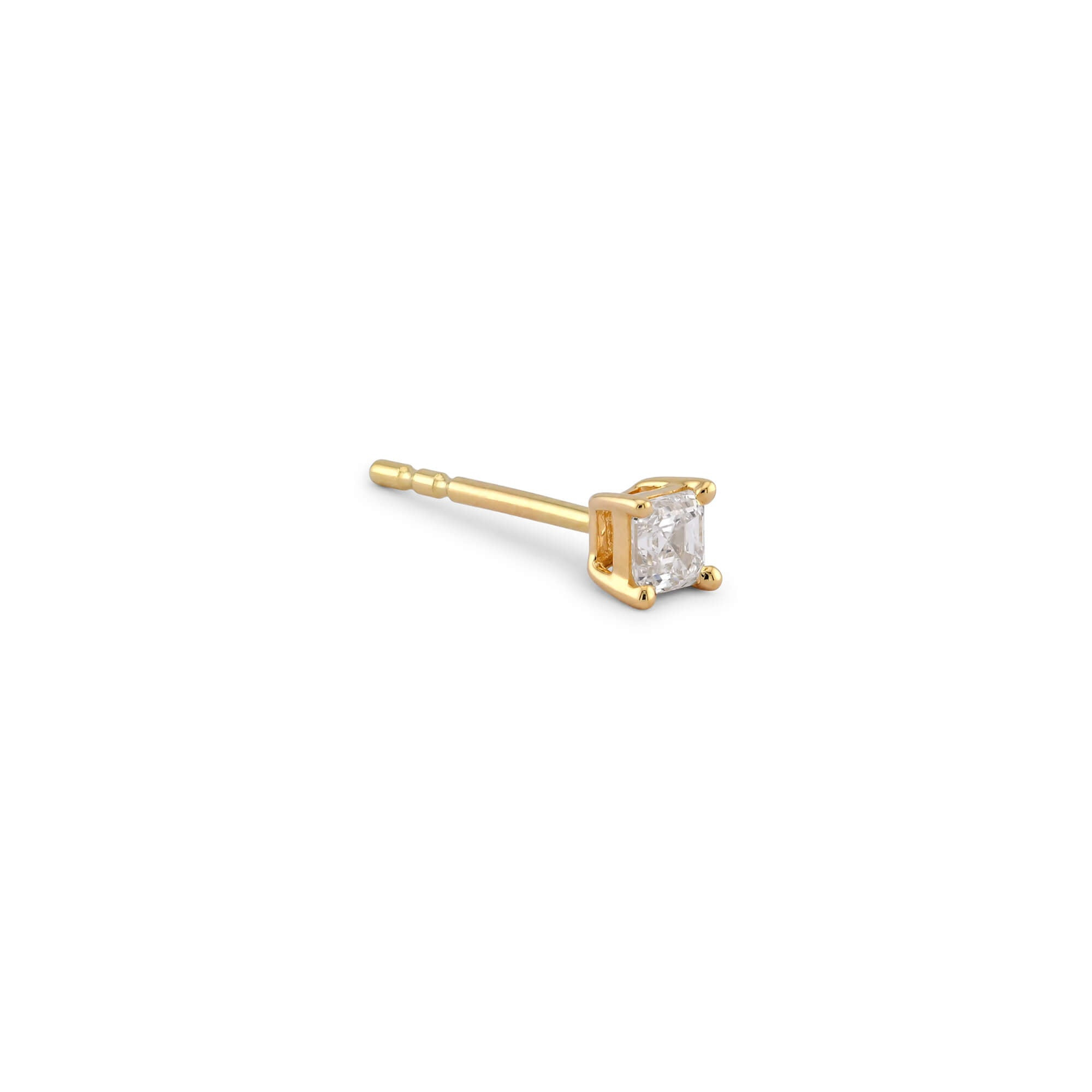 LAB-Created Asscher Luster Stud - 3