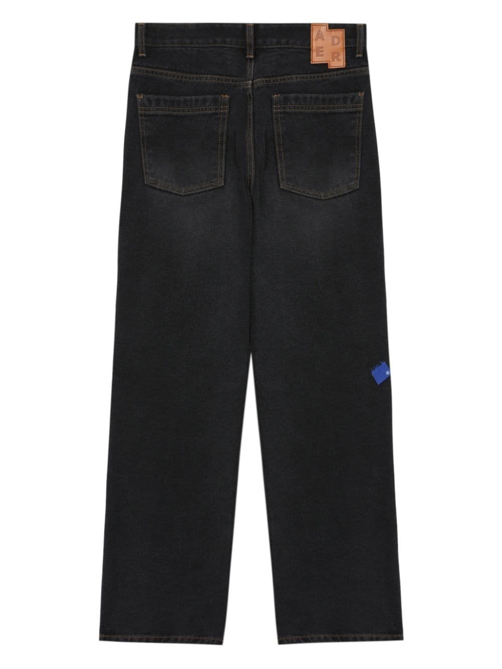 washed wide-leg jeans - 6
