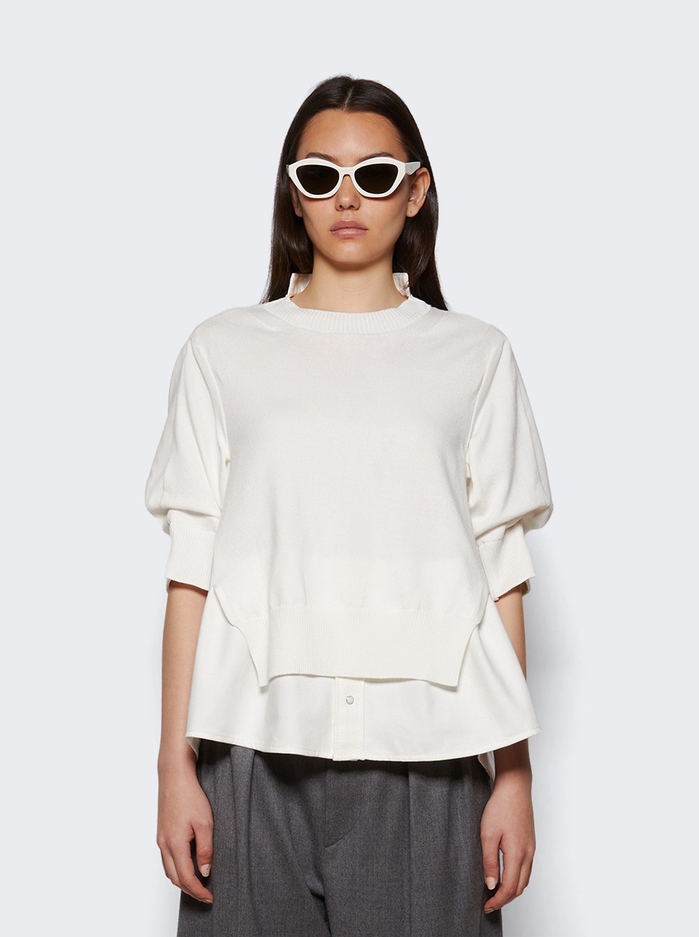 Denim X Knit Pullover Off White - 2
