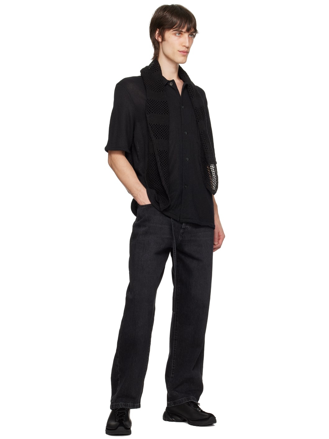 Black Triangular Scarf - 3