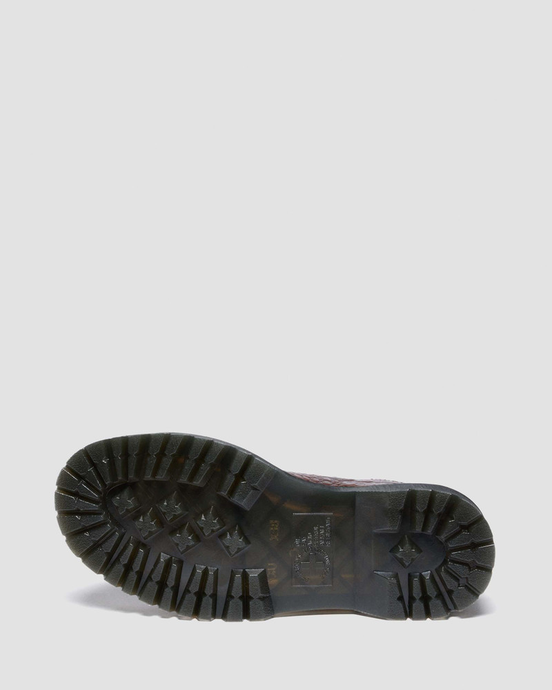 REJENA MARY JANE Croc Emboss Leather Shoes 3