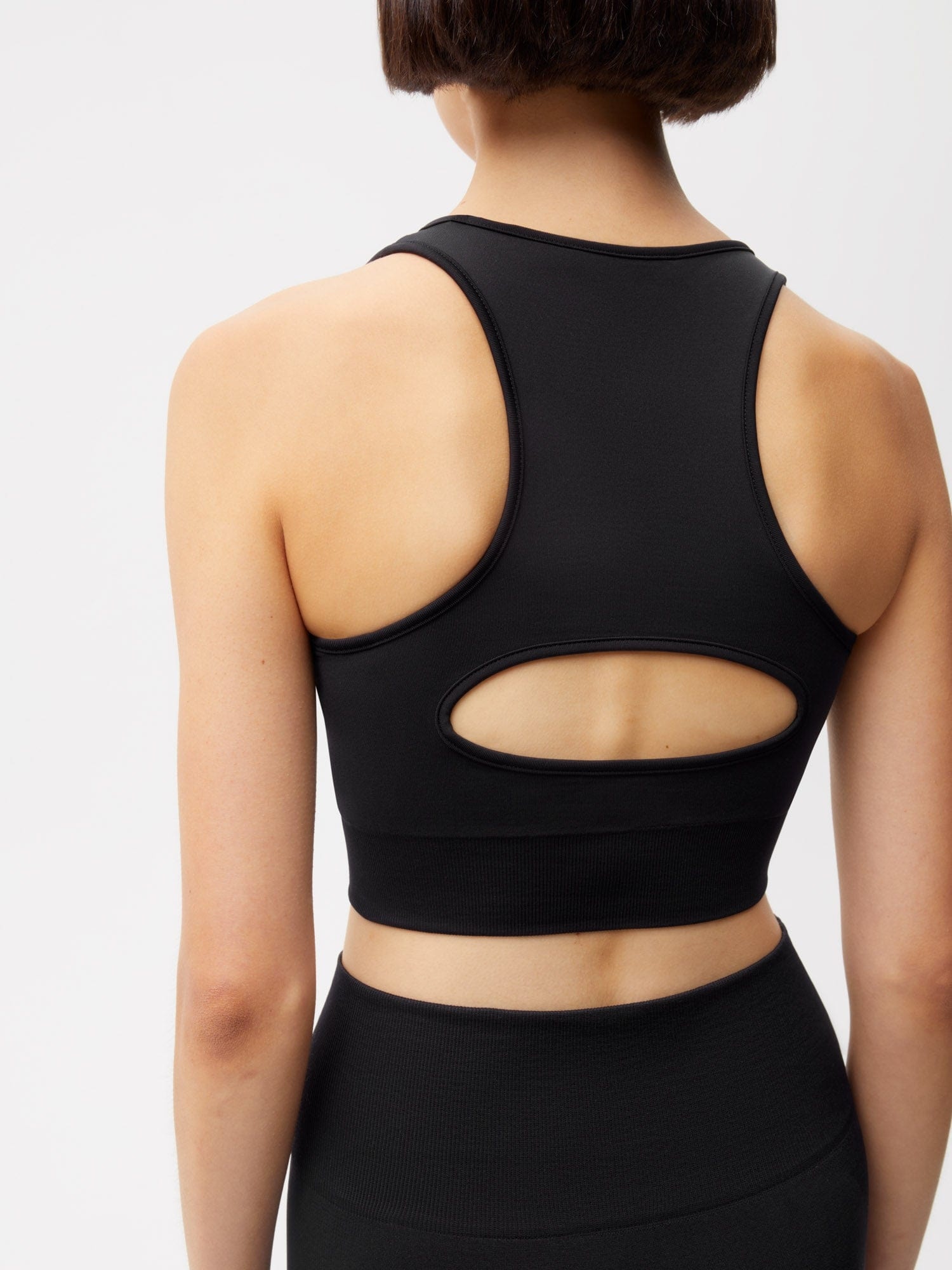Women’s Plant-Stretch Longline Sports Bra - Black - 3