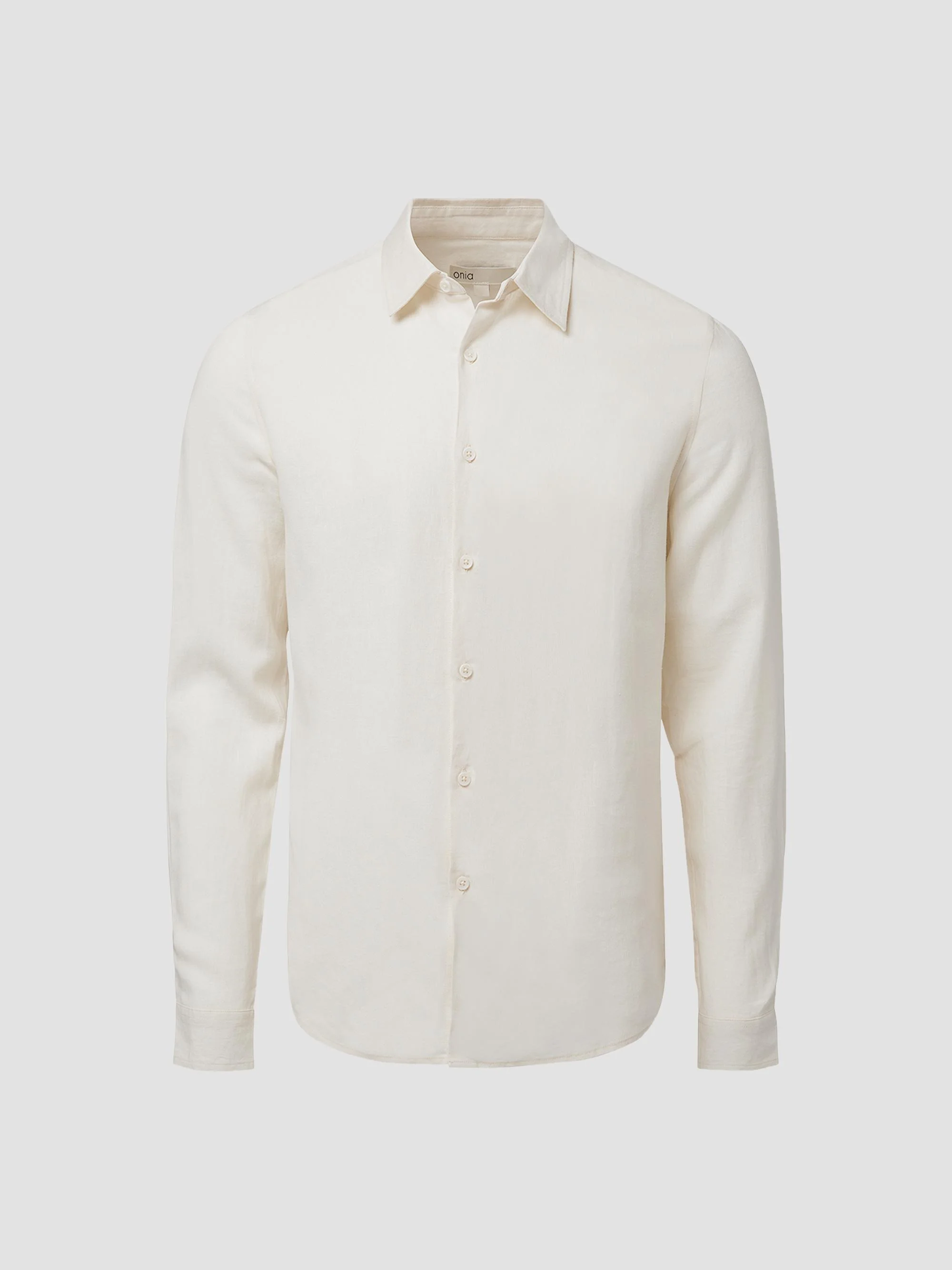 Men's Standard-Fit Linen-Blend Shirt - Oat - 1