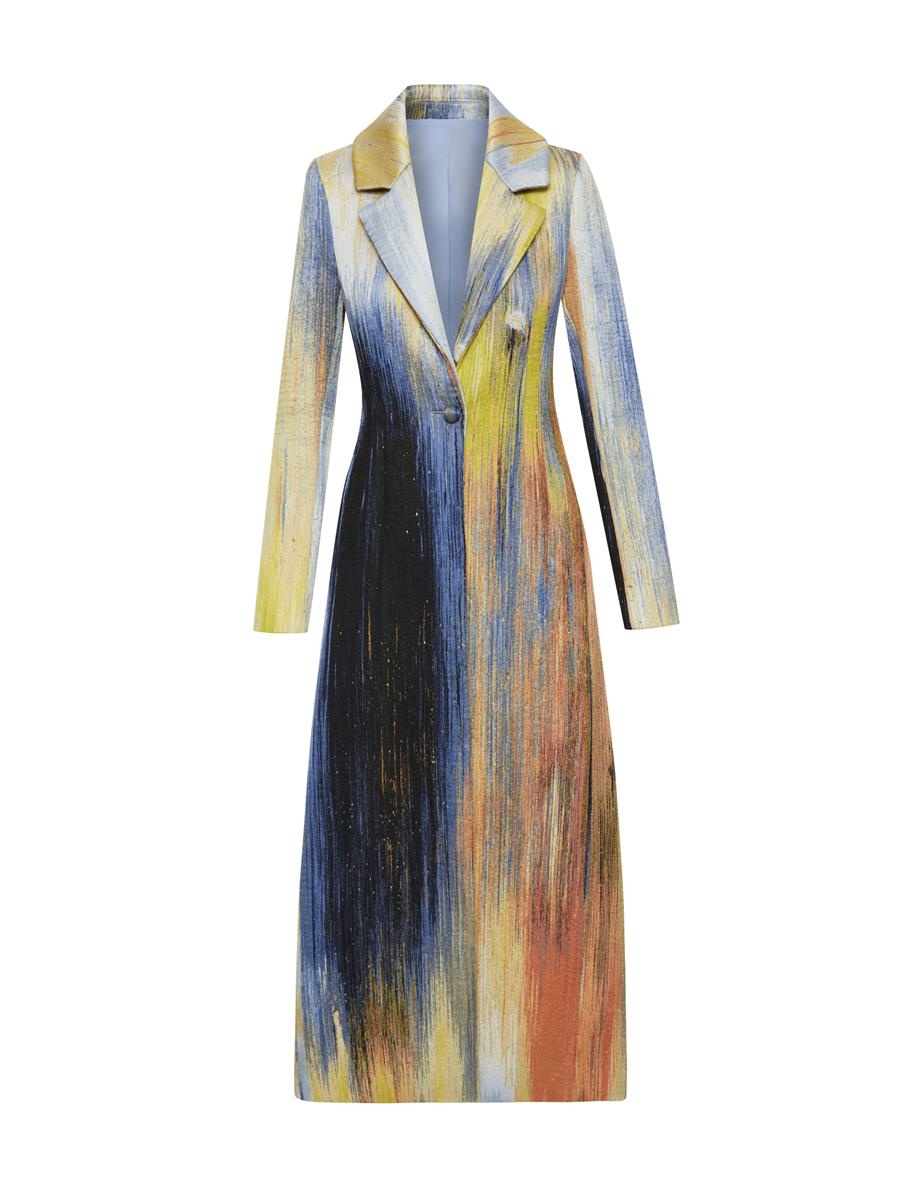 ABSTRACT BRUSHSTROKE JACQUARD COAT - 1