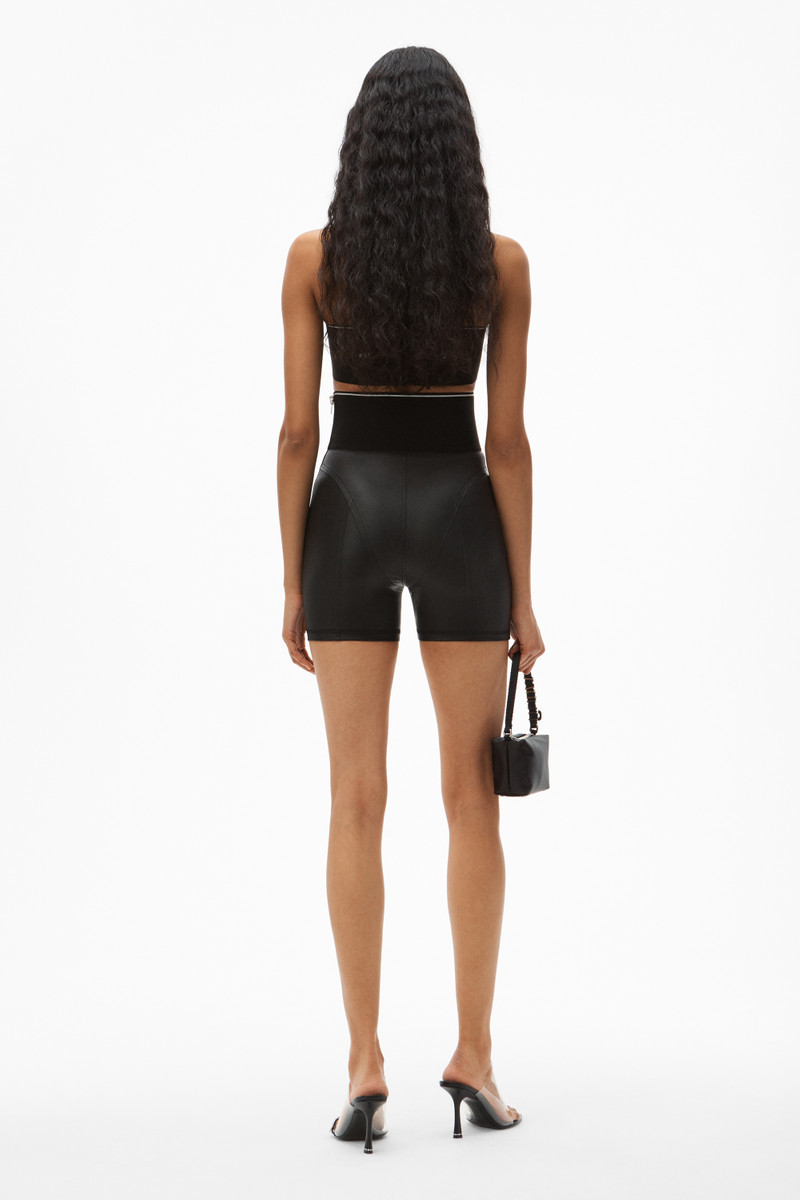 LOGO ELASTIC BIKE SHORT IN LEATHER 4
