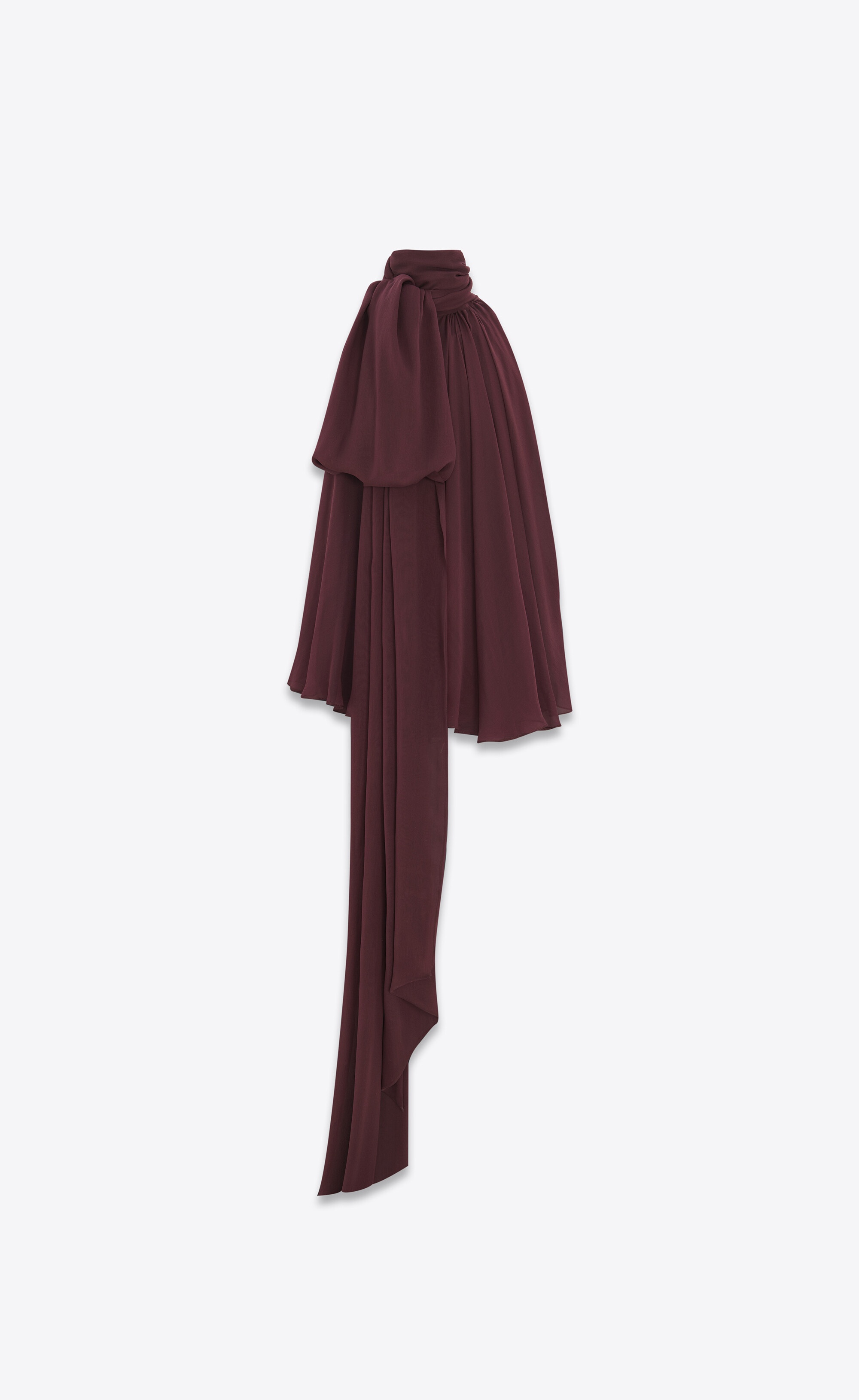 oversized lavallière-neck top in silk muslin - 3