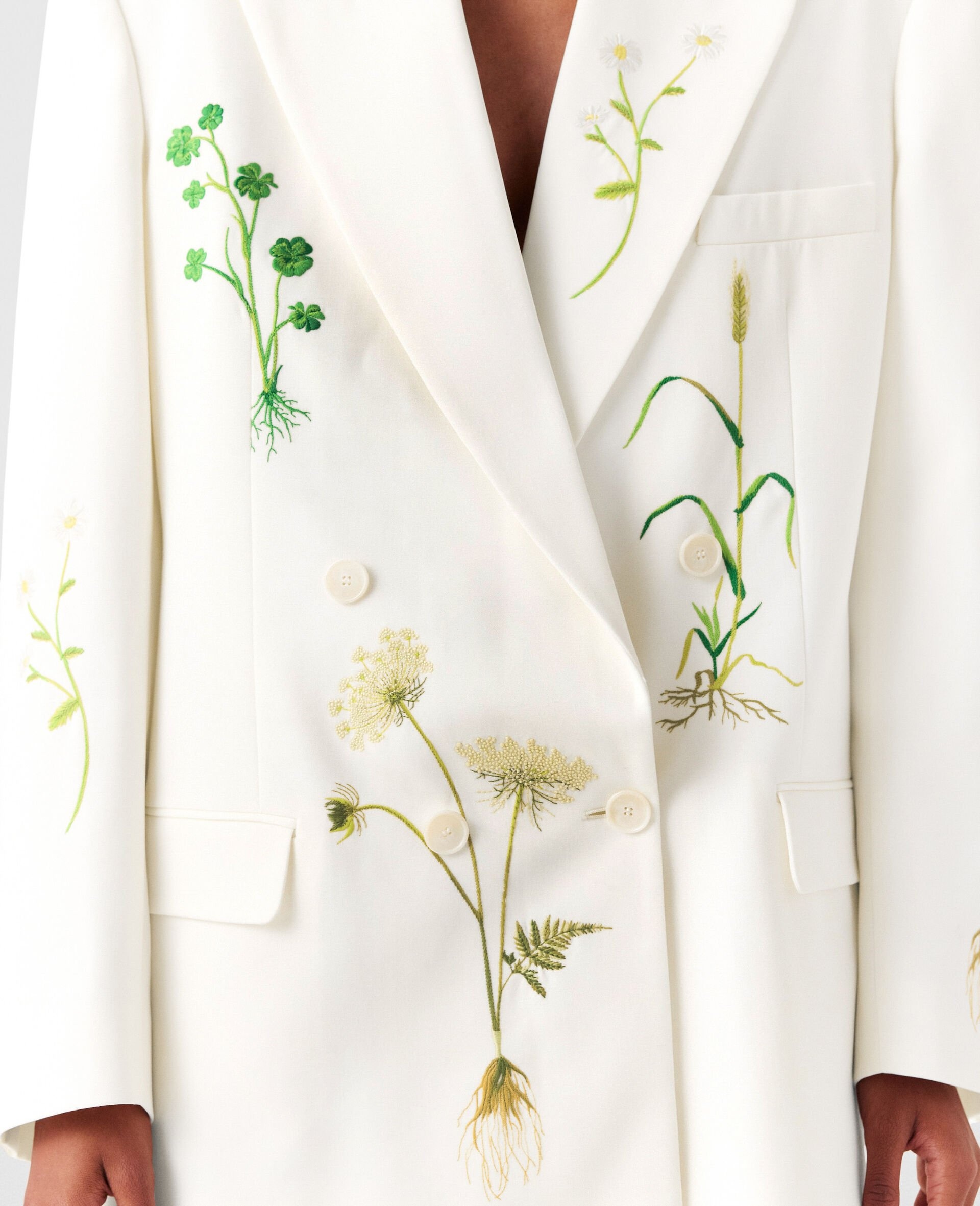 Oversized Floral Double-Breasted Blazer - 4