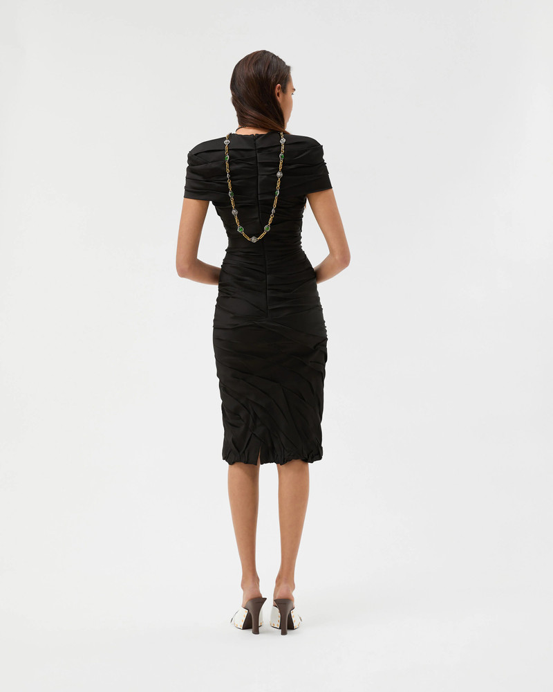 Draped Envers-Satin Midi Dress 3
