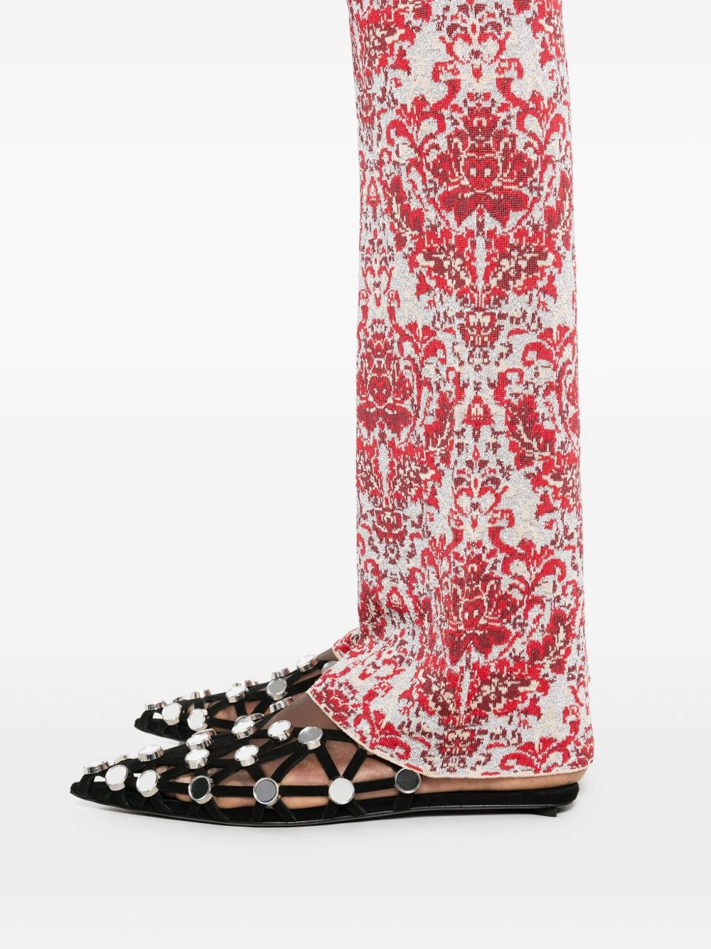 paisley jacquard slim trousers - 5