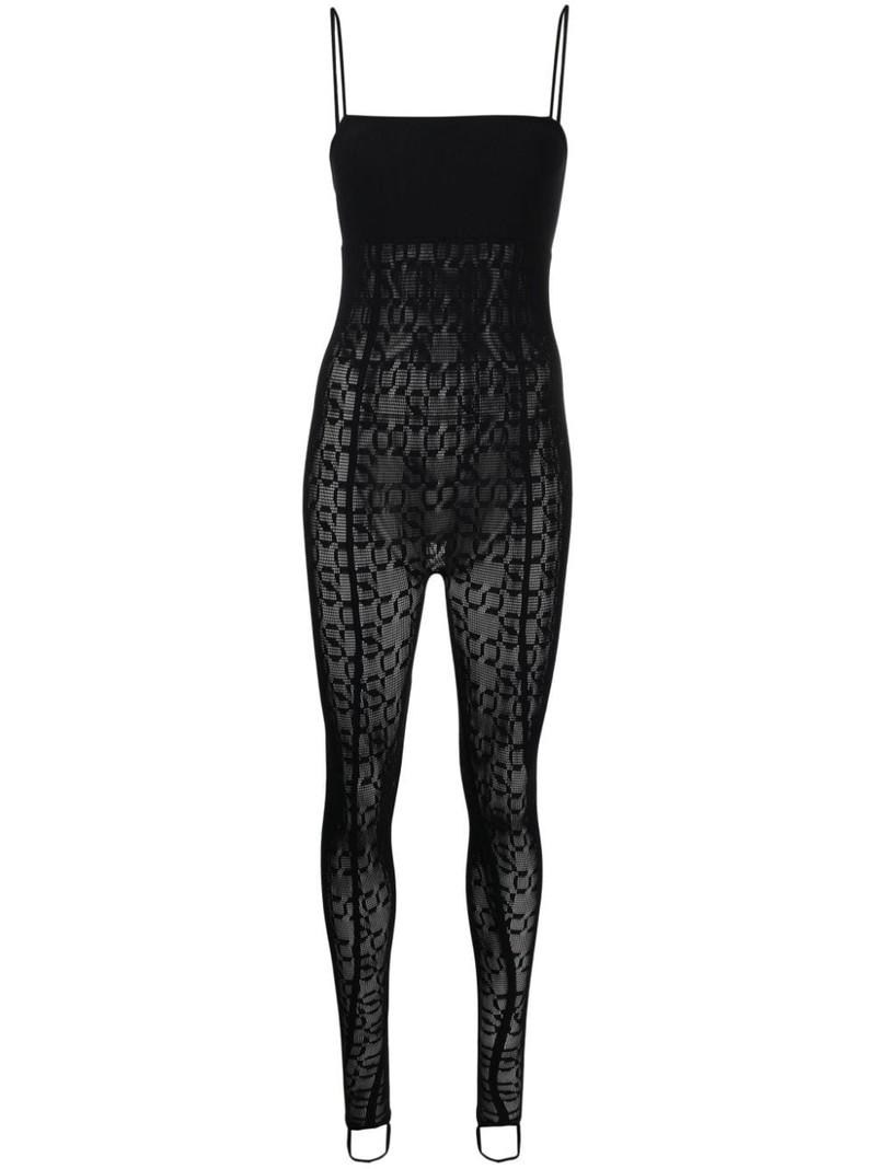 x Simkhai patterned-intricate sheer jumpsuit - 1