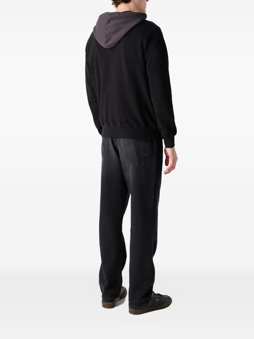 two-tone kangaroo-pocket hoodie - 2