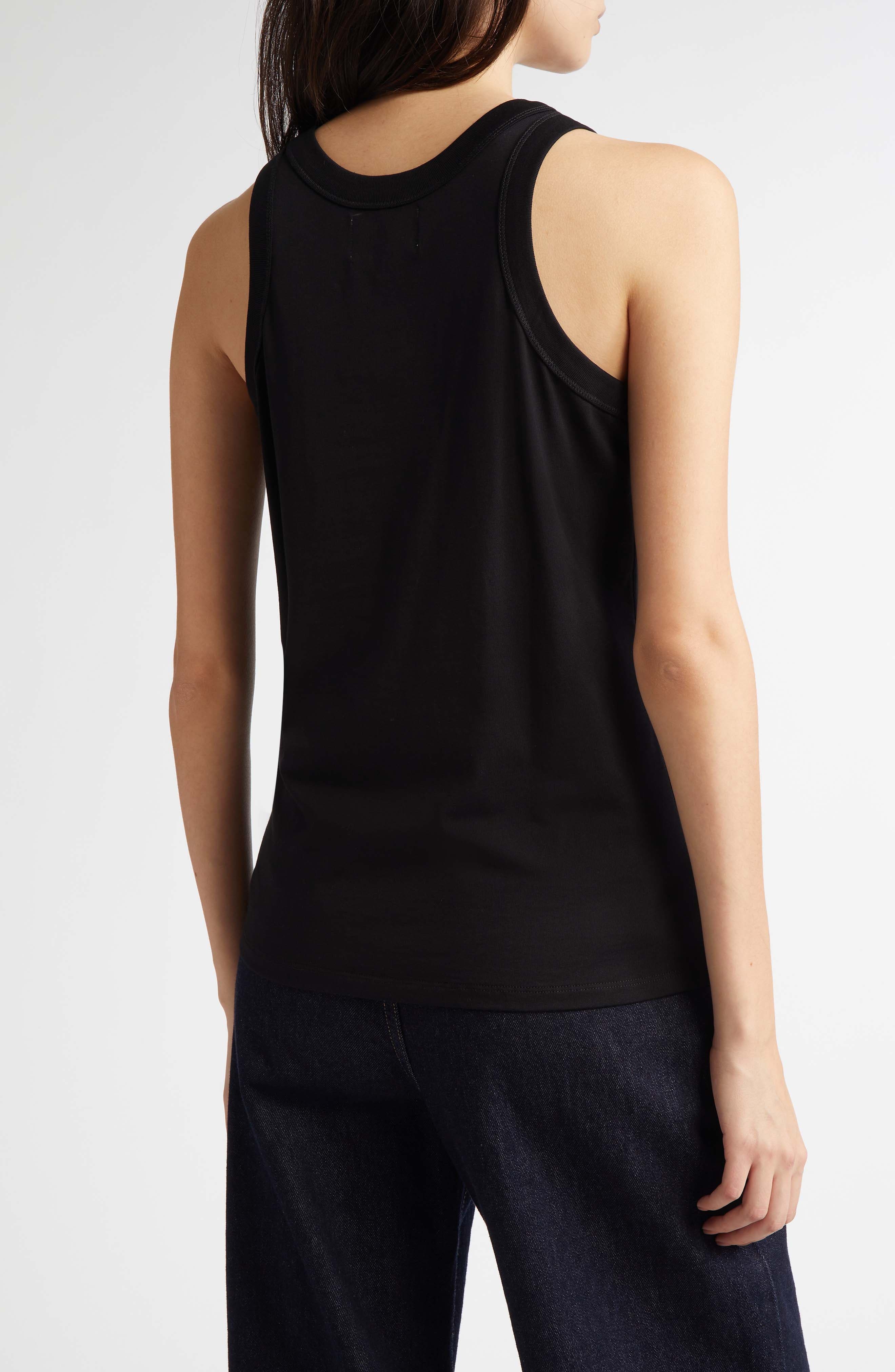 LOULOU DE SAISON Poso Supima® Cotton Tank in Black at Nordstrom - 3