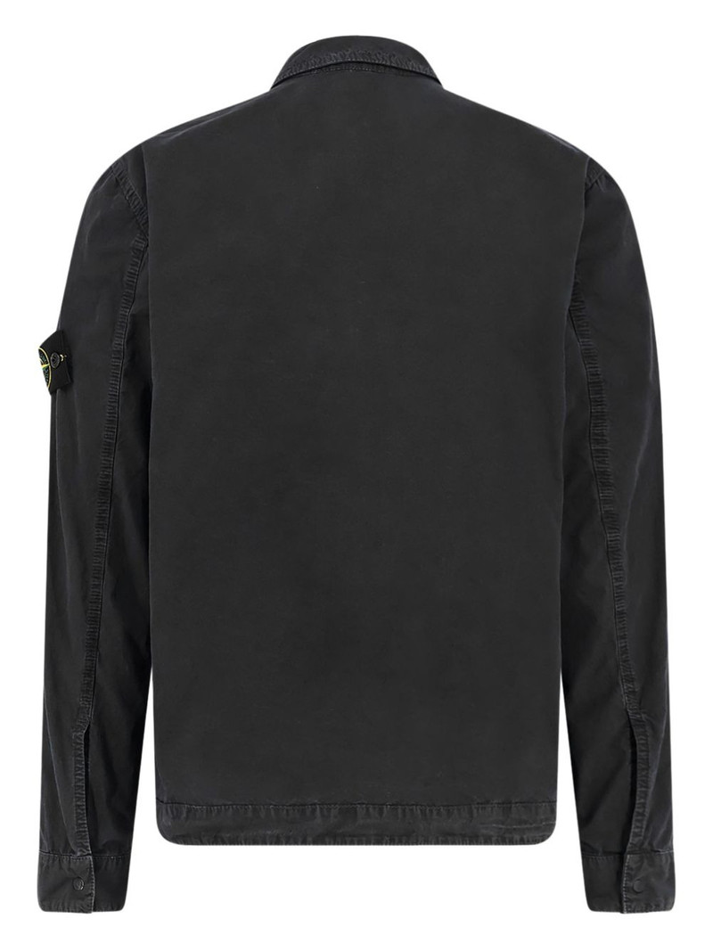 Stone Island flap-pocket logo-patch shirt outlook