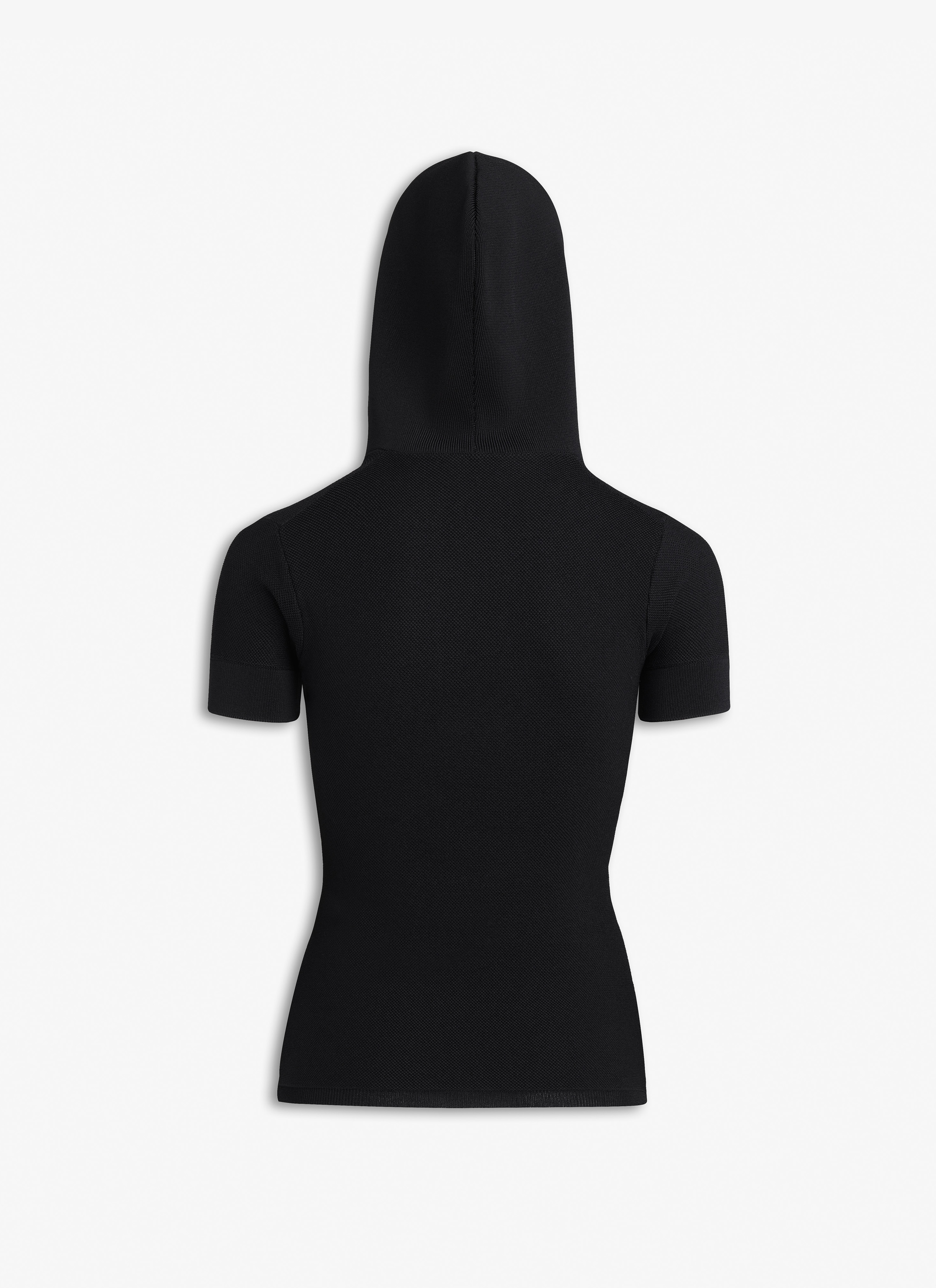 HOODED TOP IN PIQUE KNIT - 4