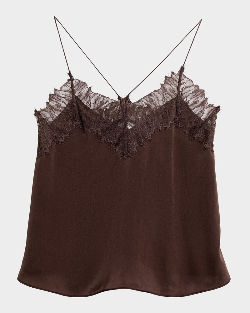 Newin Silk Lace-Trim Cami 1
