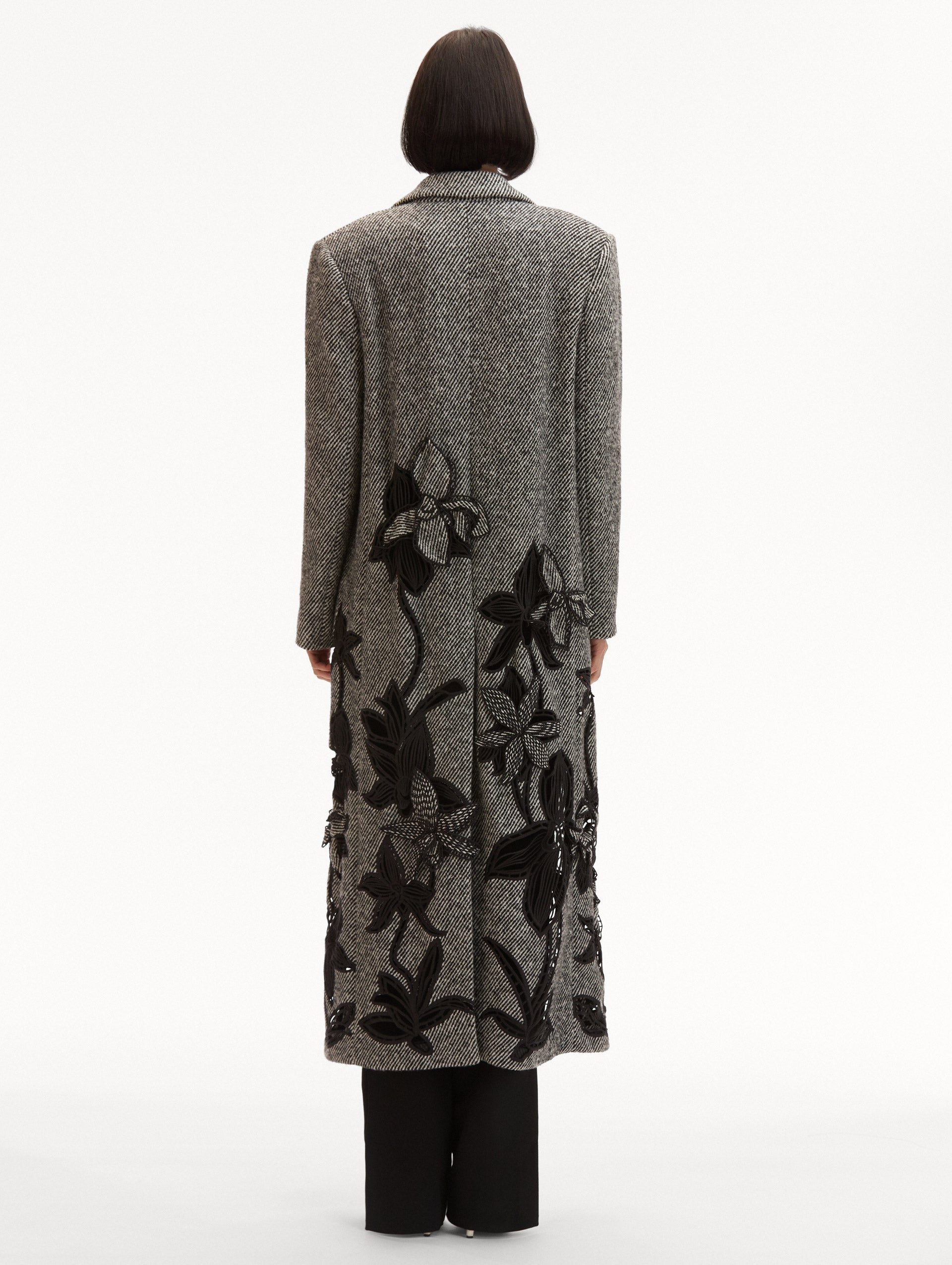 ORCHID EMBROIDERED WOOL COAT - 3