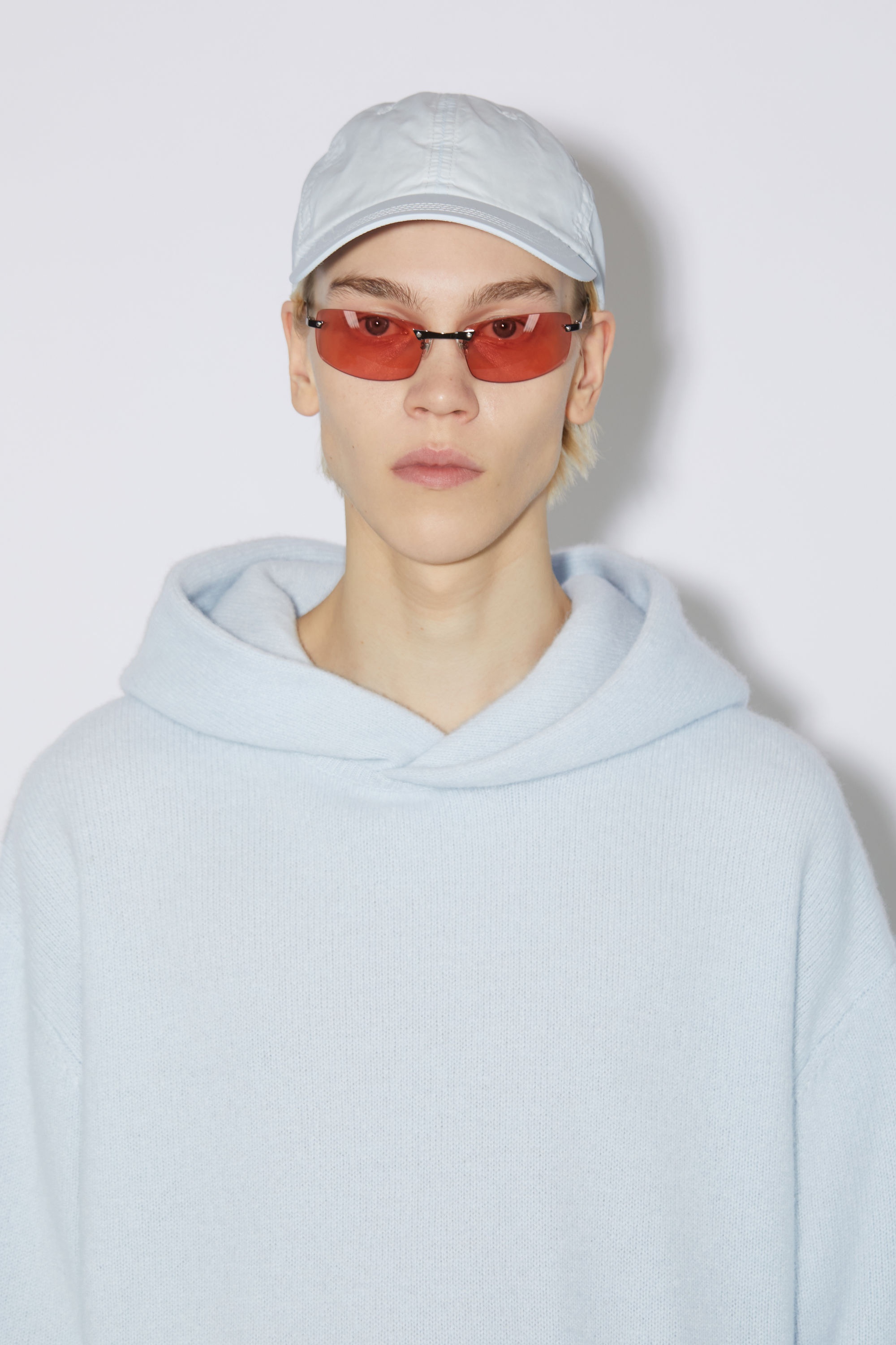 Wool cashmere hoodie - Dusty blue - 5