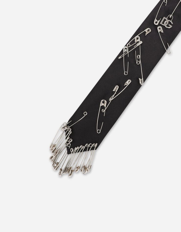 6-cm silk blade tie with safety pins - 4