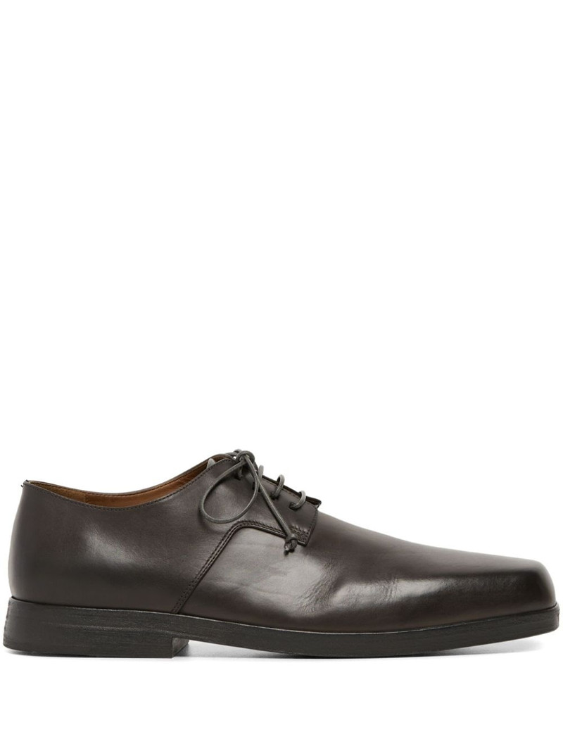 square-toe leather derby shoes 1