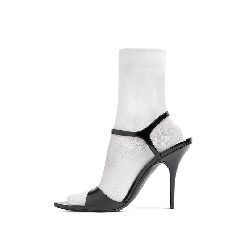 BALENCIAGA Women's Avenue Sock 110mm Sandal  in Black/white outlook