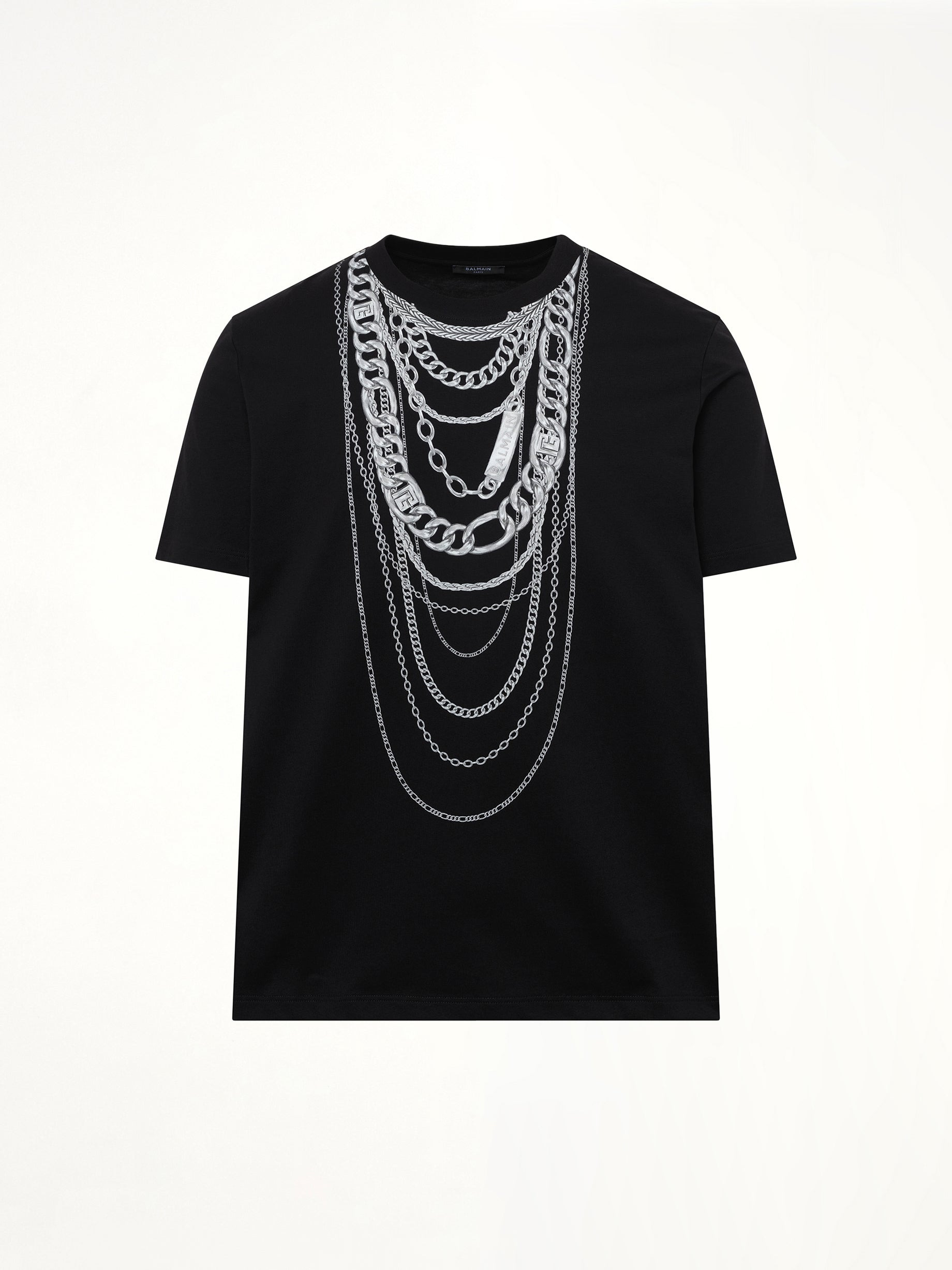Chain Trompe L'Oeil T-Shirt in Black/White - 2