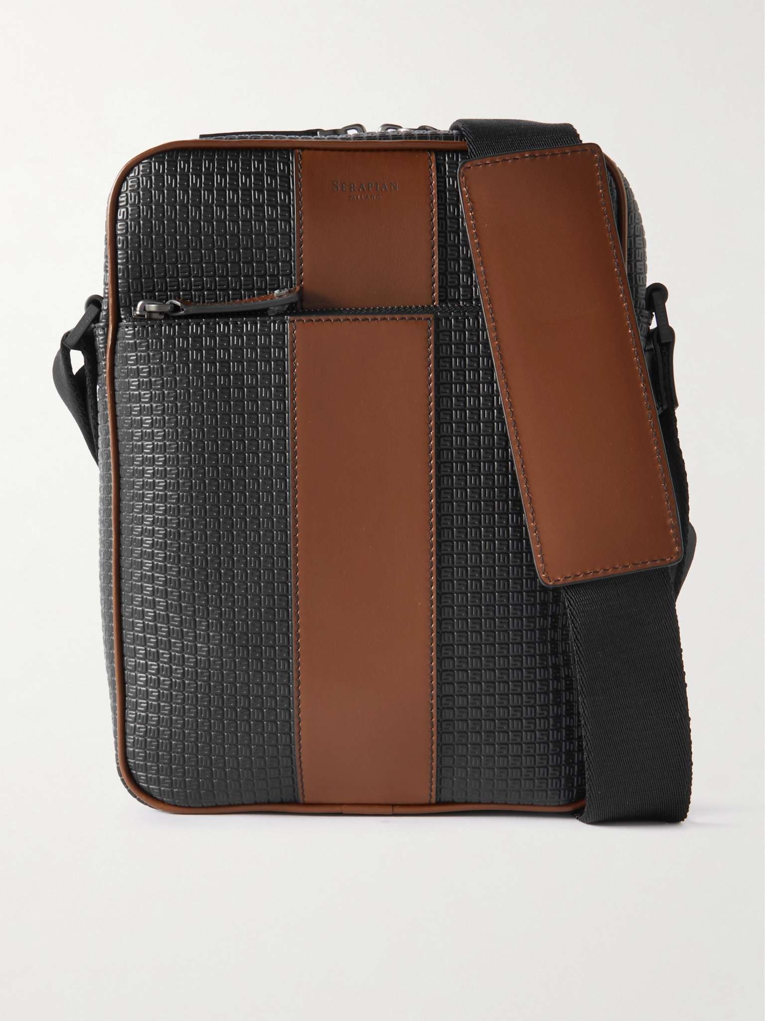 Stepan Leather-Trimmed Monogrammed Coated-Canvas Messenger Bag - 1