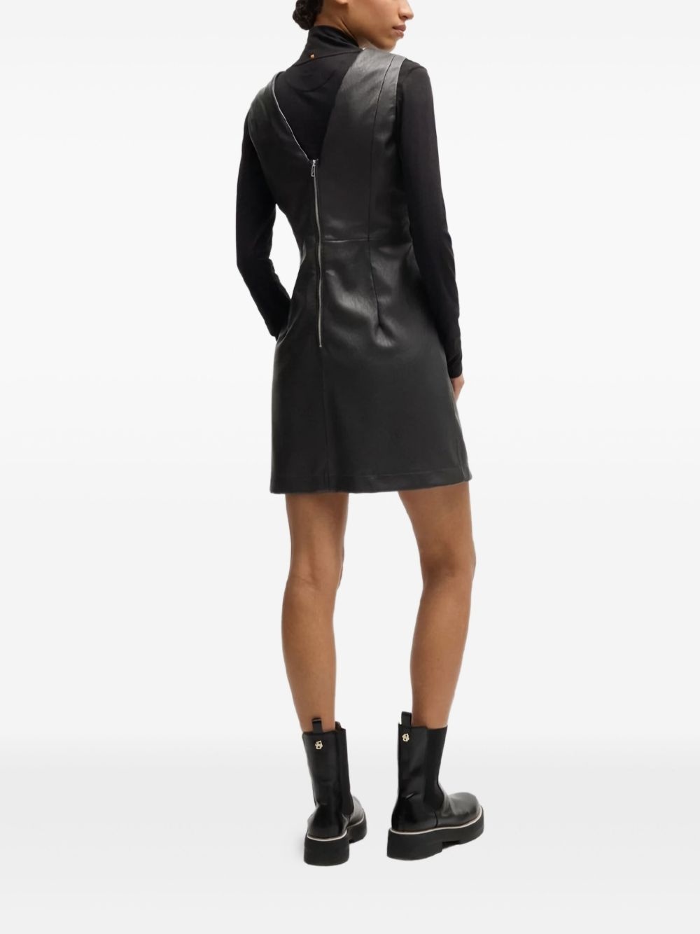 faux-leather mini dress - 2