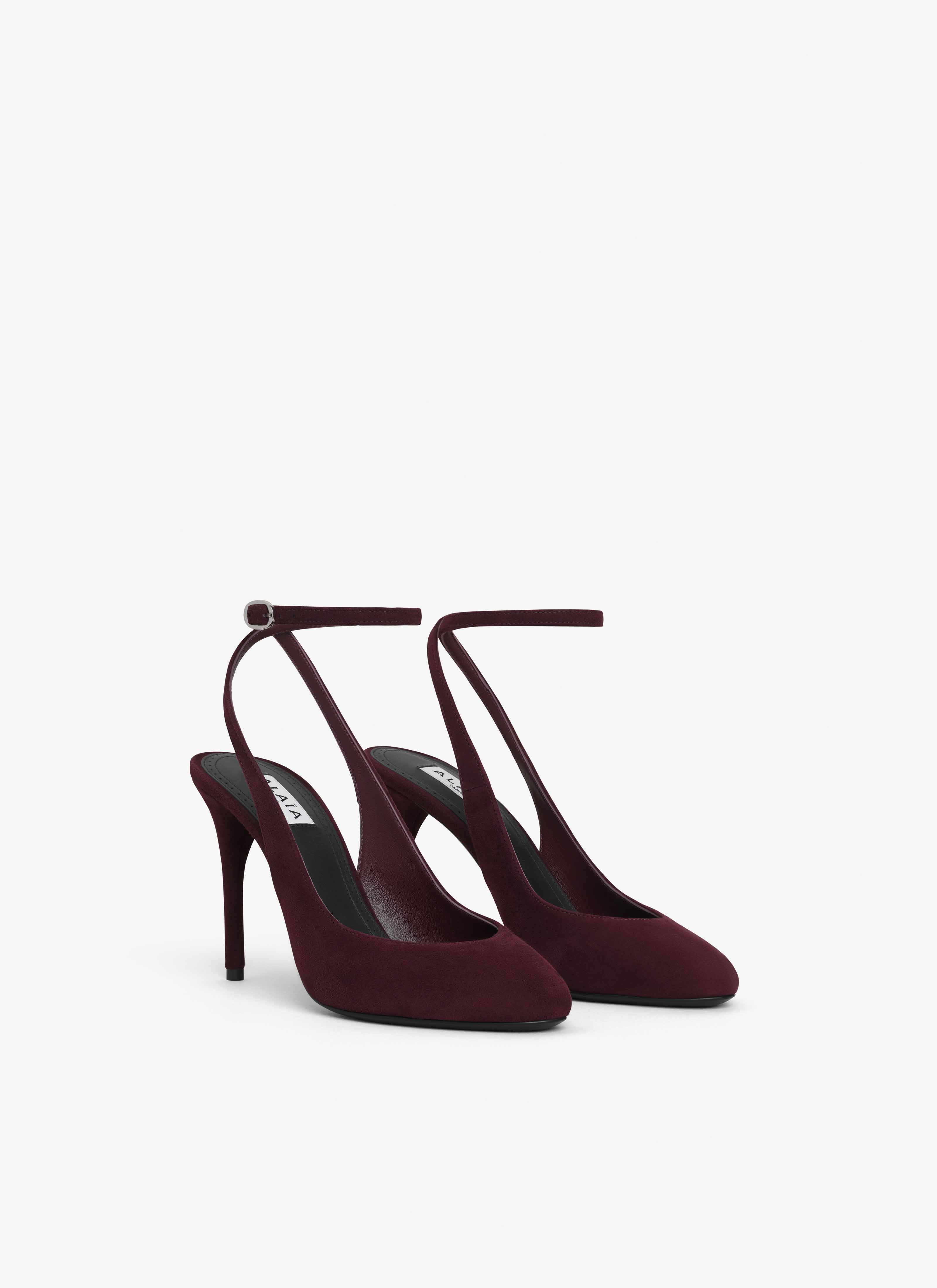 DECOLLETE SLINGBACKS IN  SUEDE GOATSKIN - 4