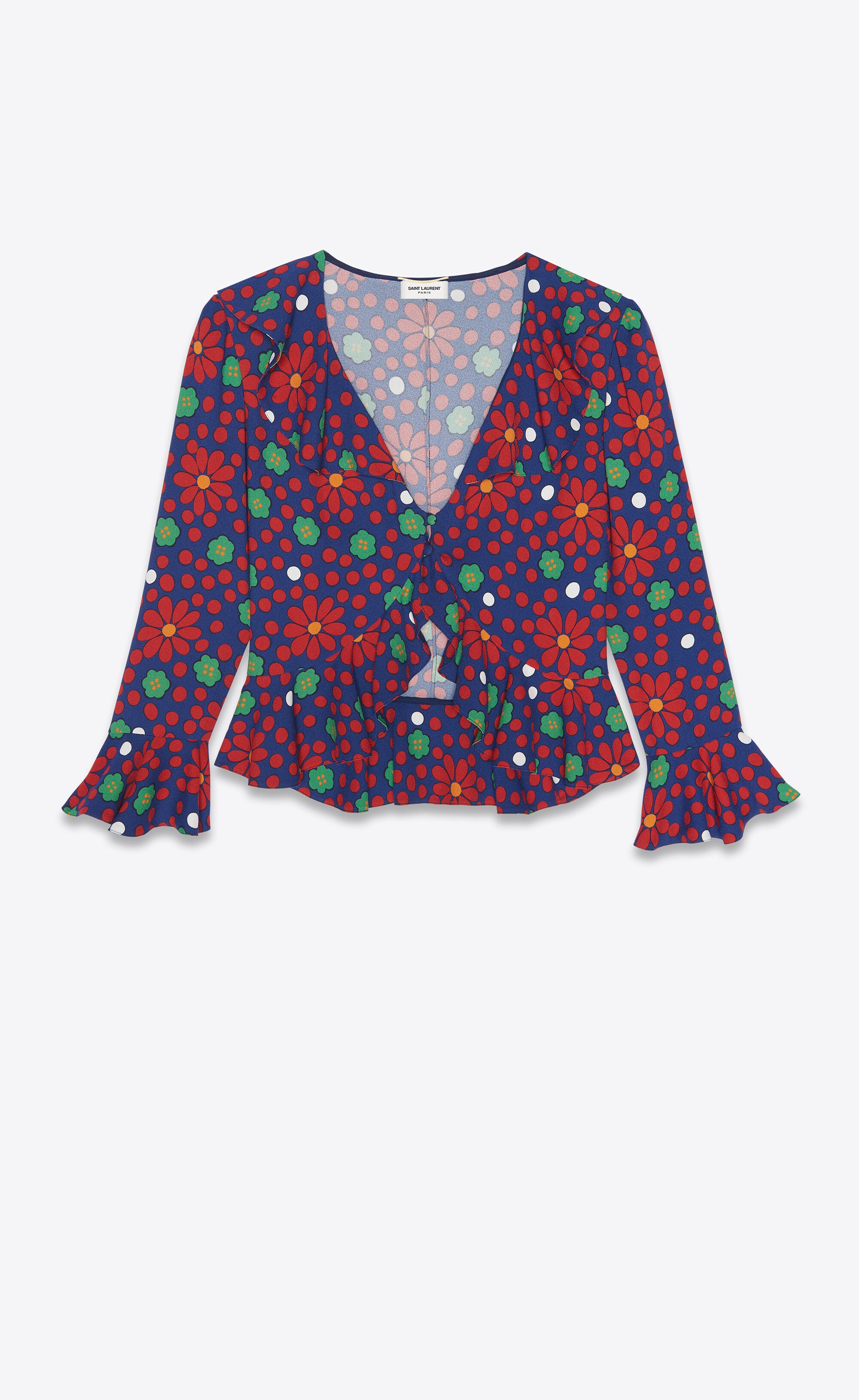ruffled blouse in sablé saint laurent - 1