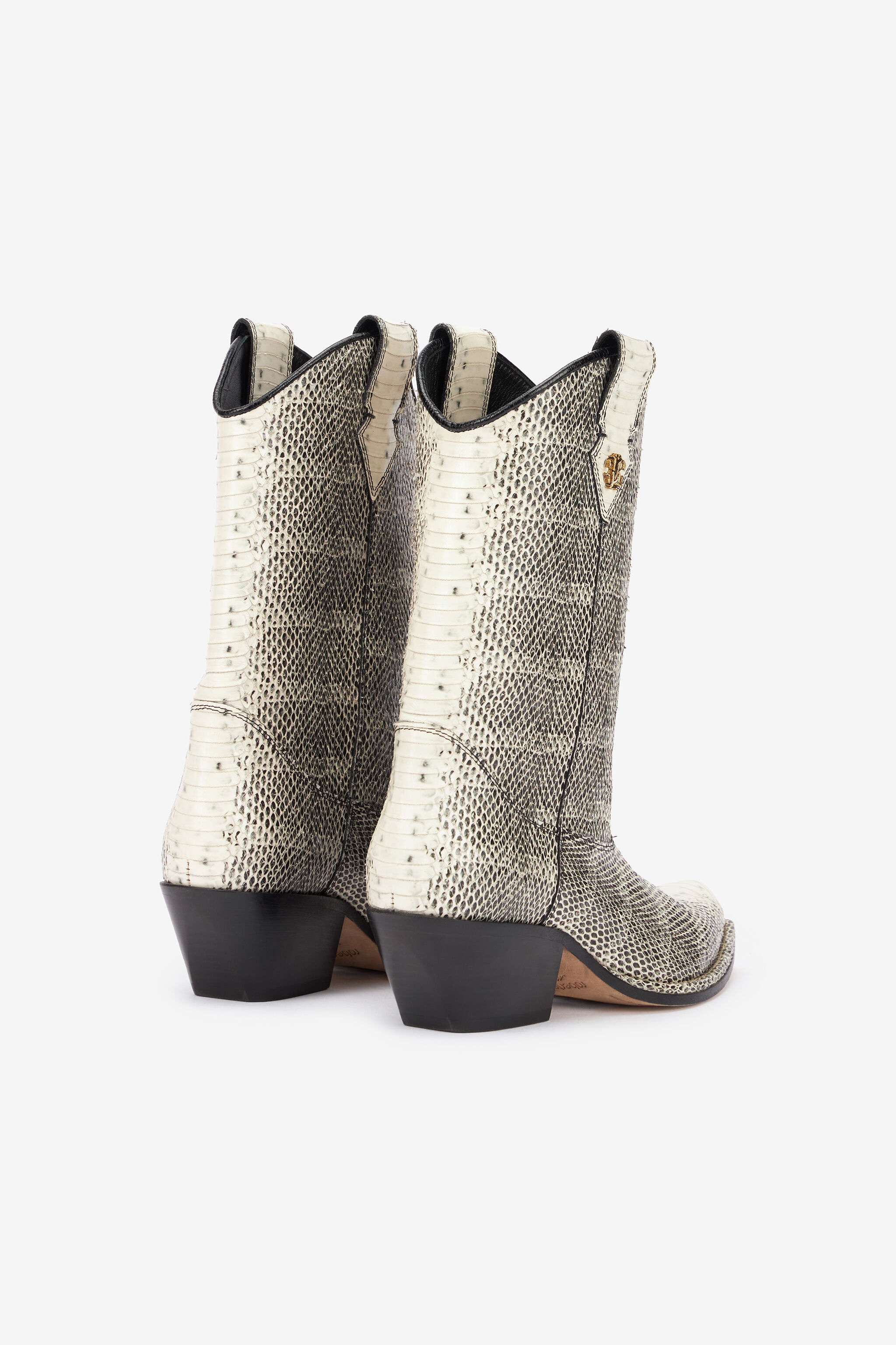 Printed Leather Texan Boots - 3