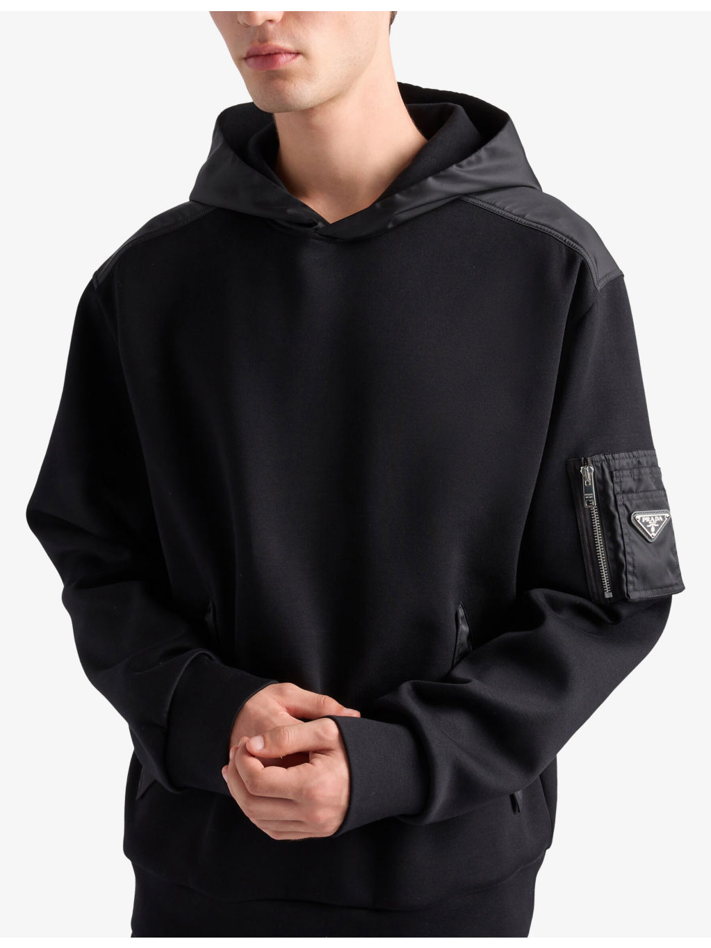 Re-Nylon Panelled Cotton-Jersey Hoody - 3