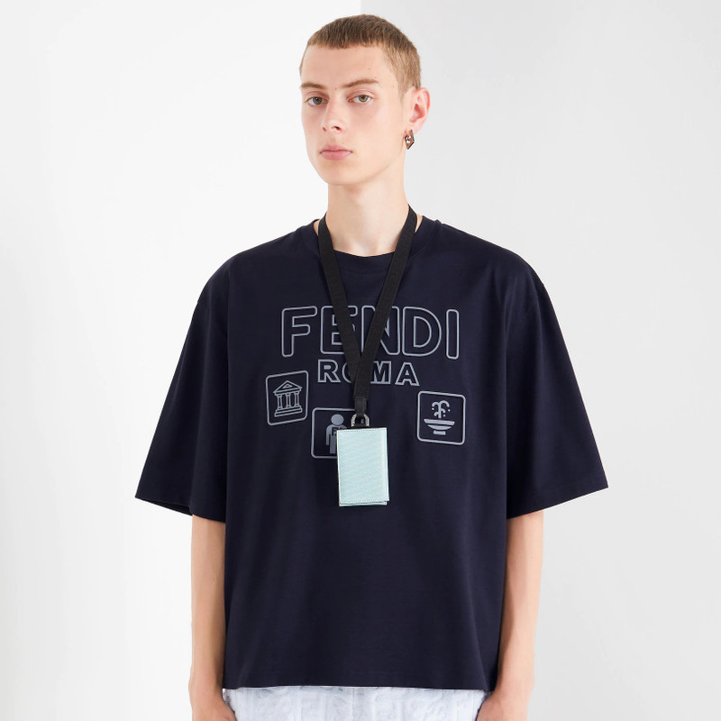FENDI Blue jersey T-shirt outlook