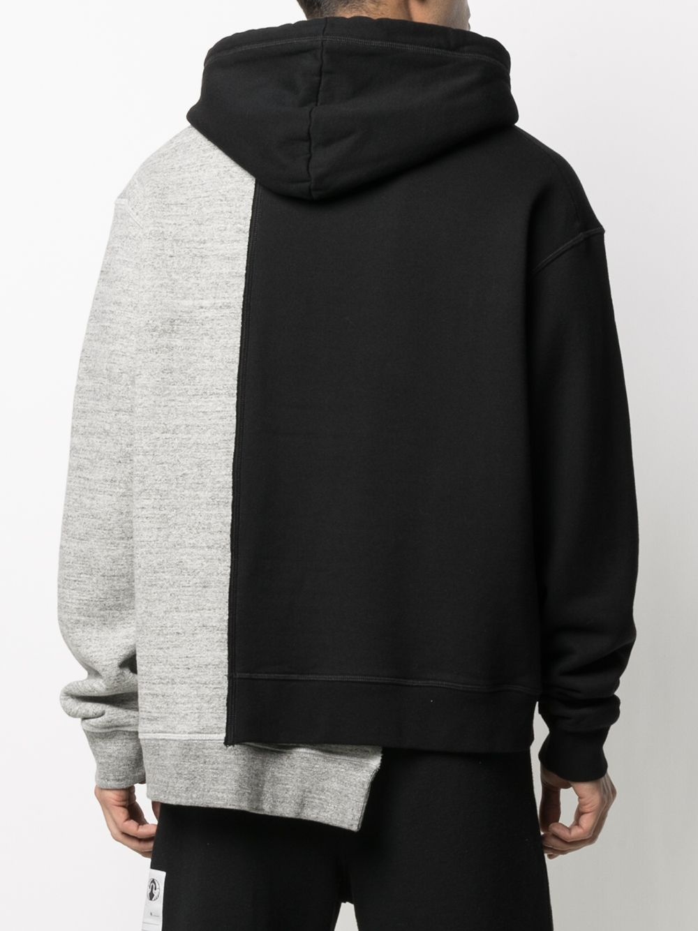 two-tone asymmetric hoodie - 4