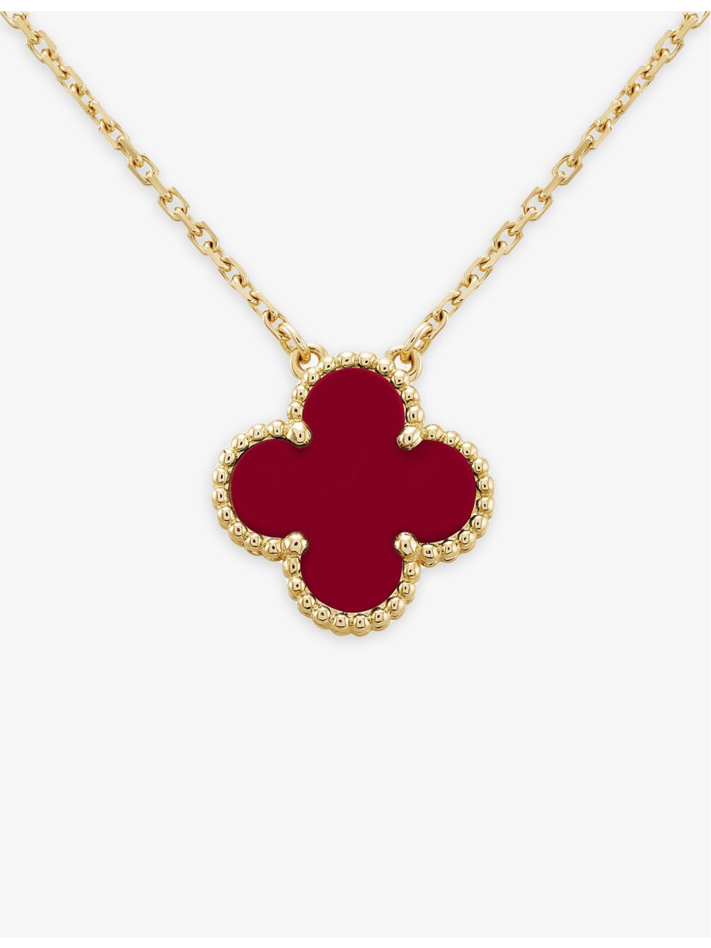 Vintage Alhambra gold and carnelian pendant - 2