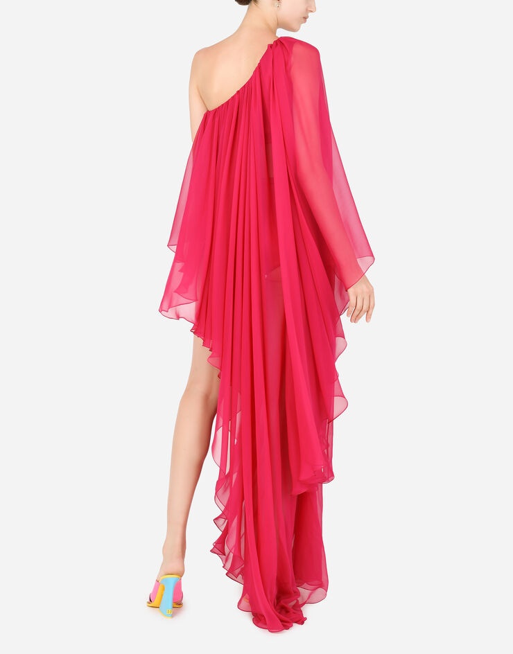 Chiffon one-shoulder dress - 5