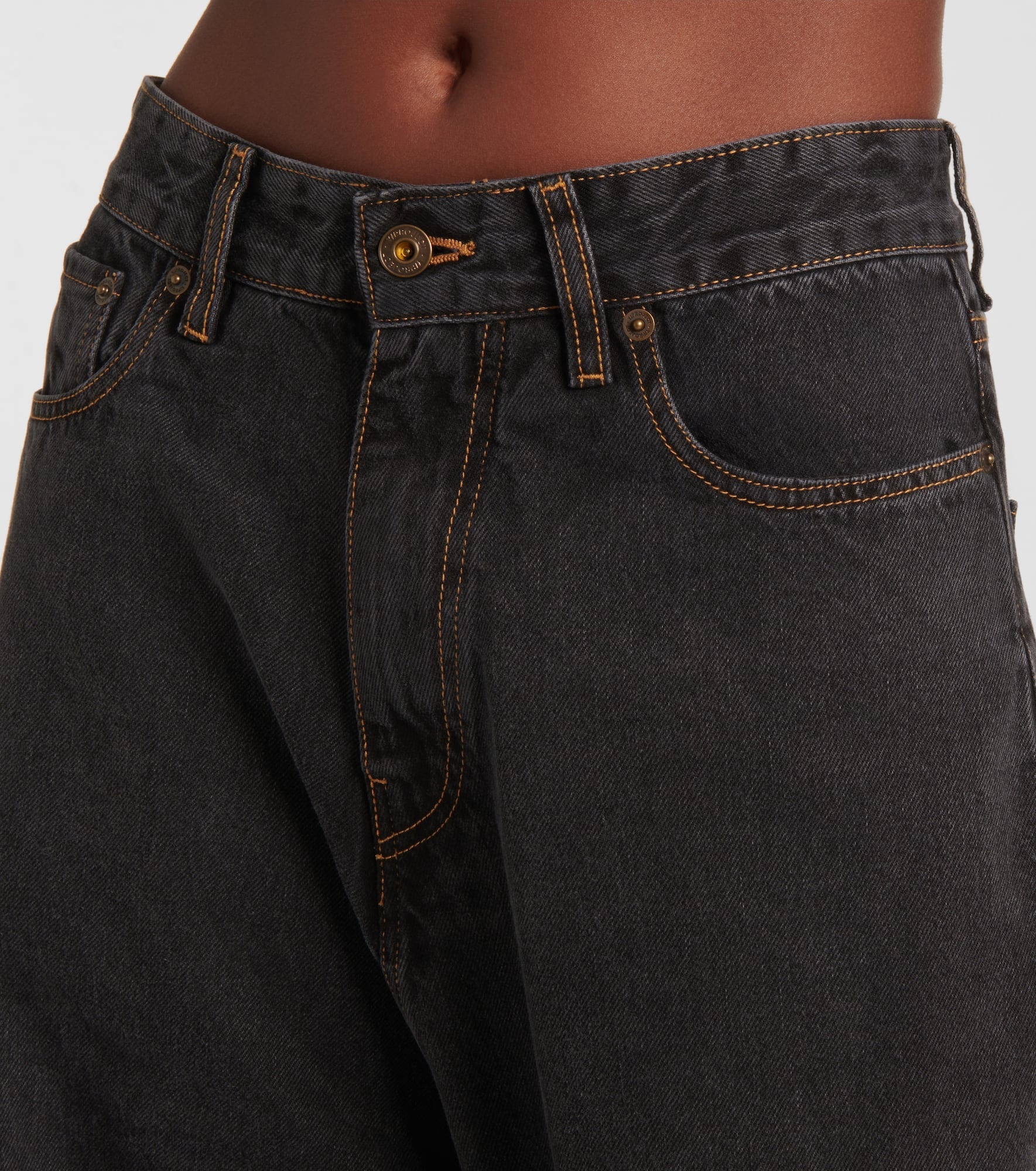 Evergreen Draped Cuff wide-leg jeans - 4