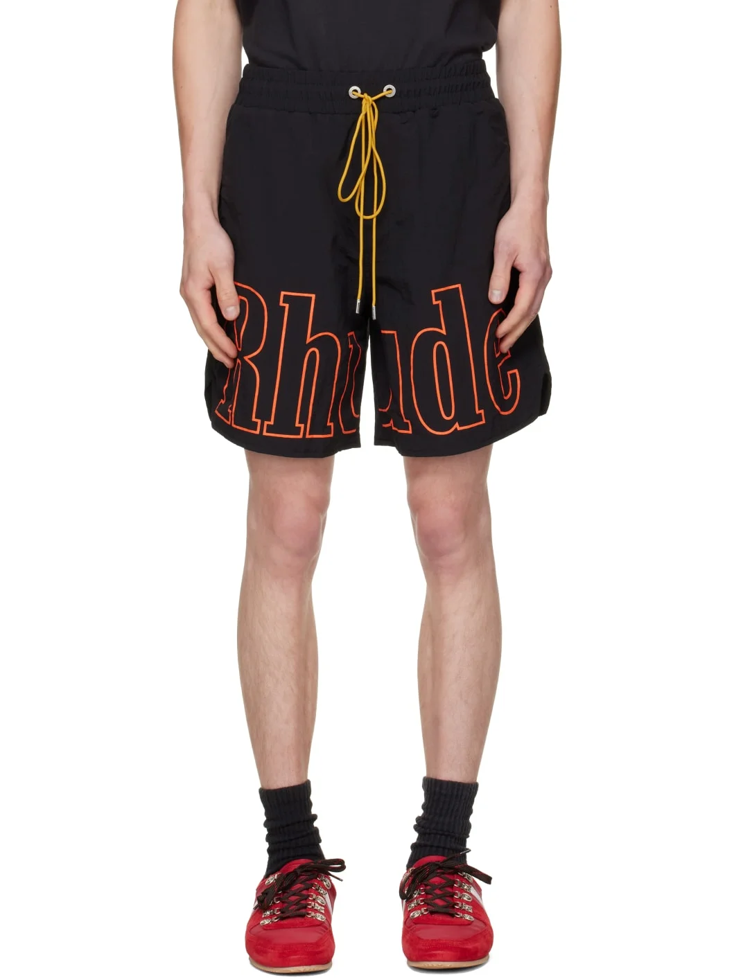 Black Logo Track Shorts - 1