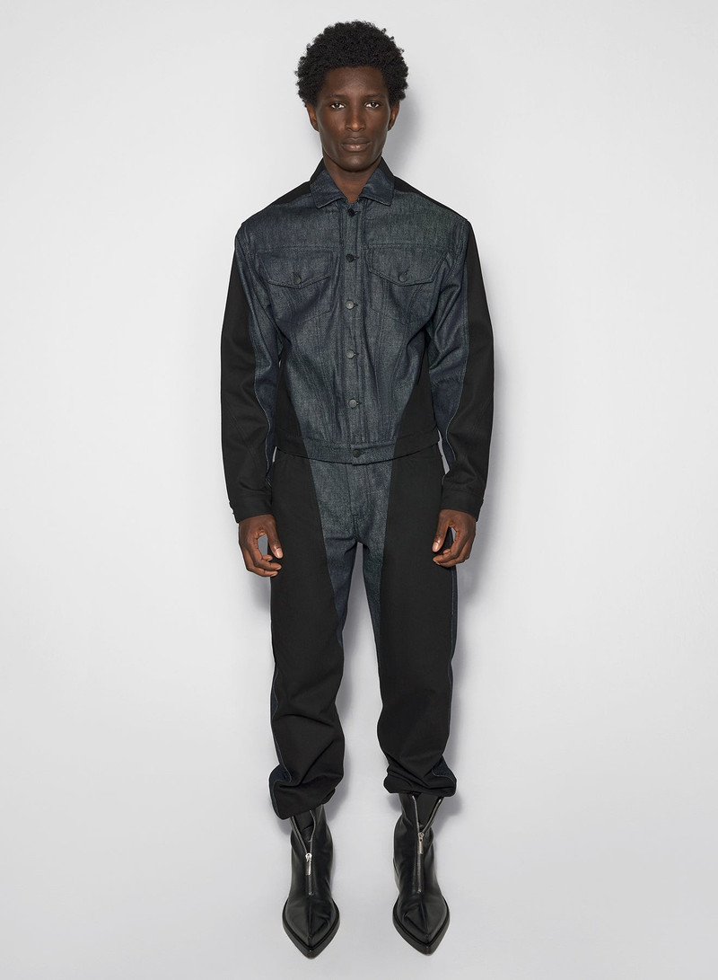 raw blue bi-color straight leg jeans 1