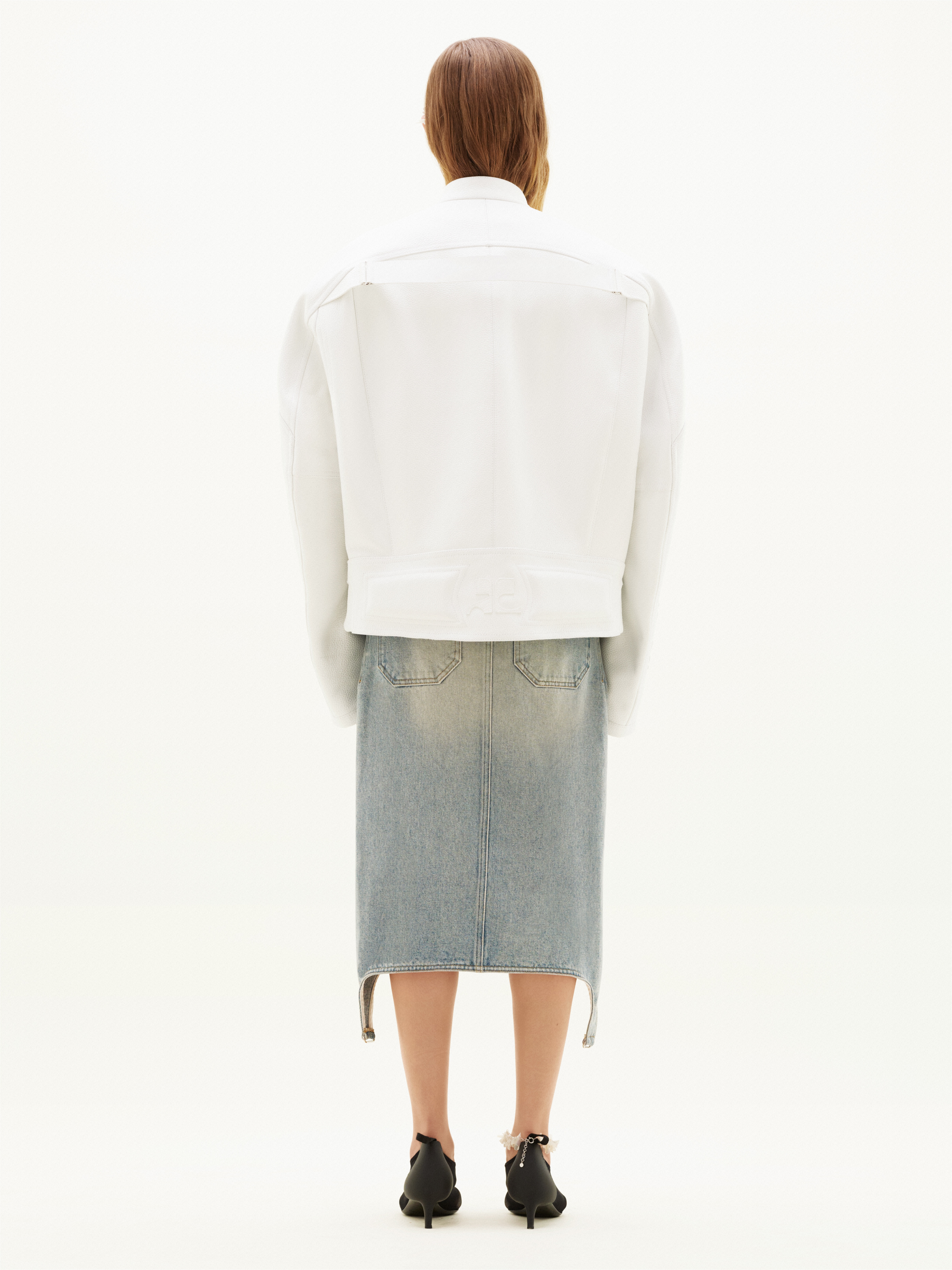 BLOUSON RACER WHITE LEATHER - 5