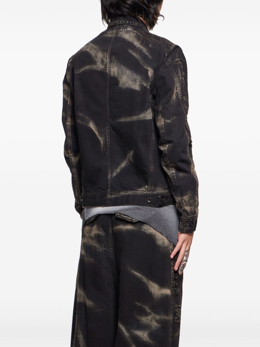 bleach-wash denim jacket - 4
