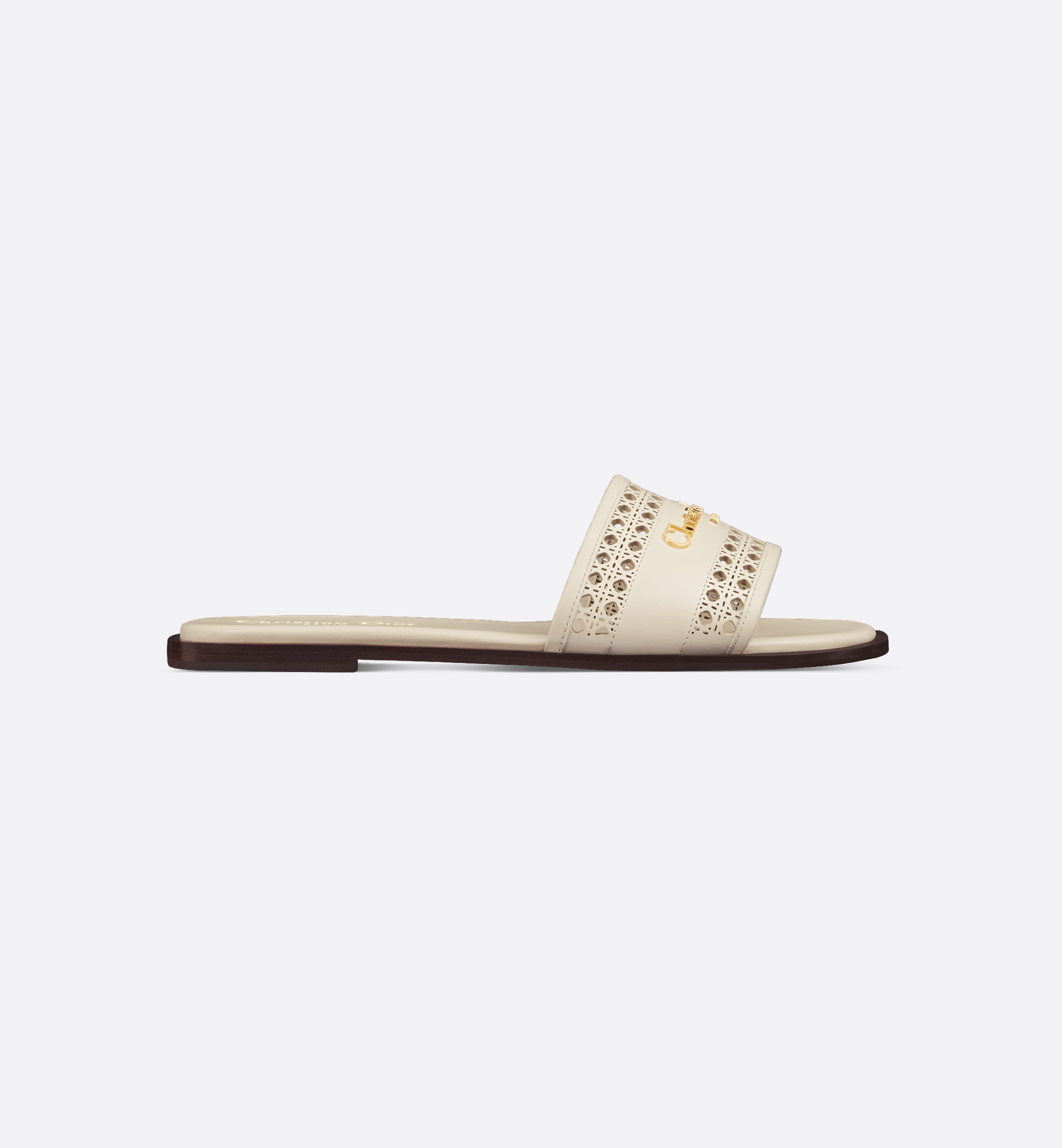 【DIOR】D-LANE MULES D-Lane Slide Black Calfskin with Openwork Microcannage Motif