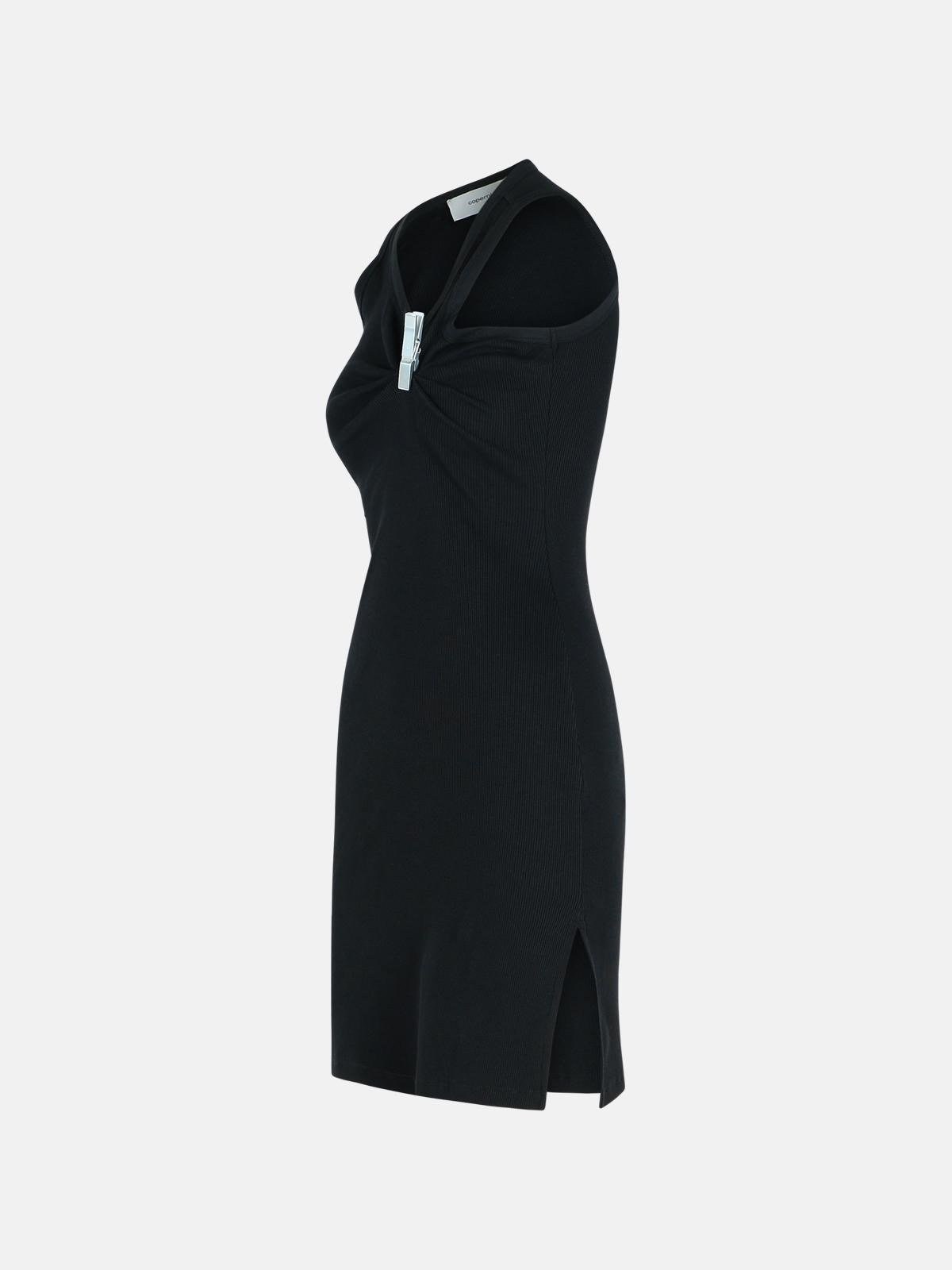 'CLIP' BLACK COTTON DRESS - 2