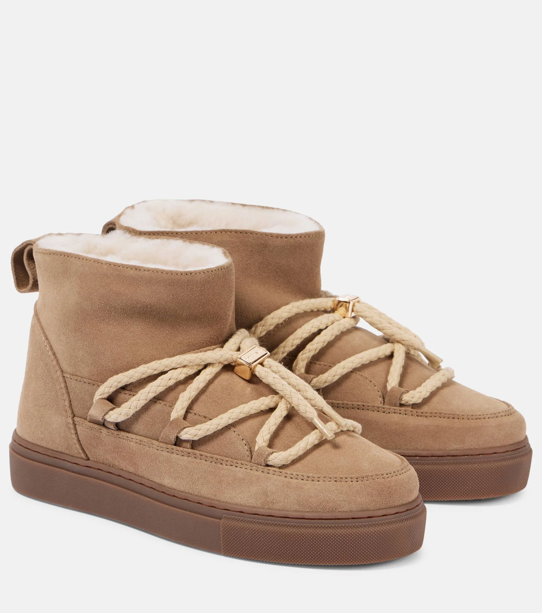 Shearling-lined suede ankle boots - 1