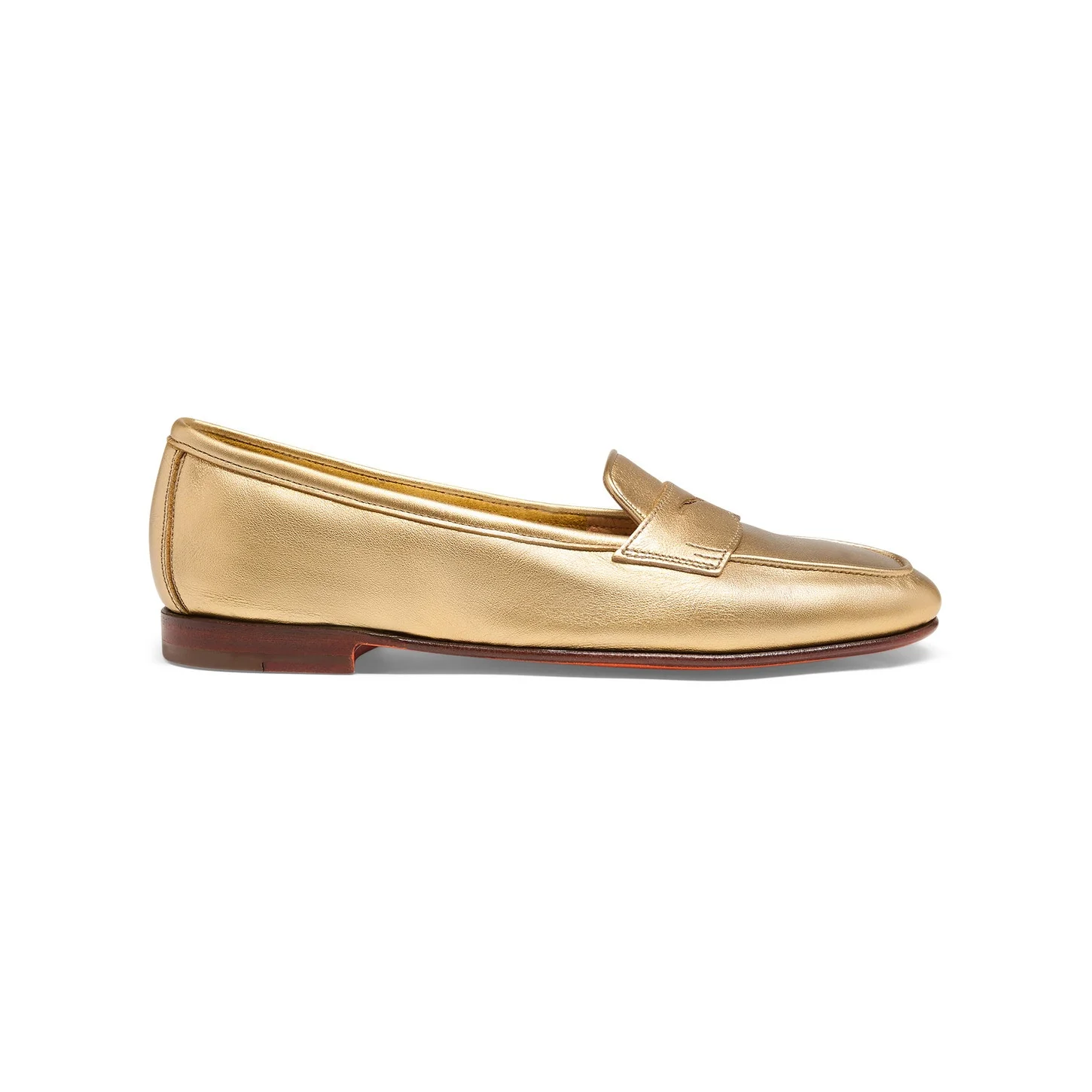 Women's gold laminated leather Carla loafer - 1