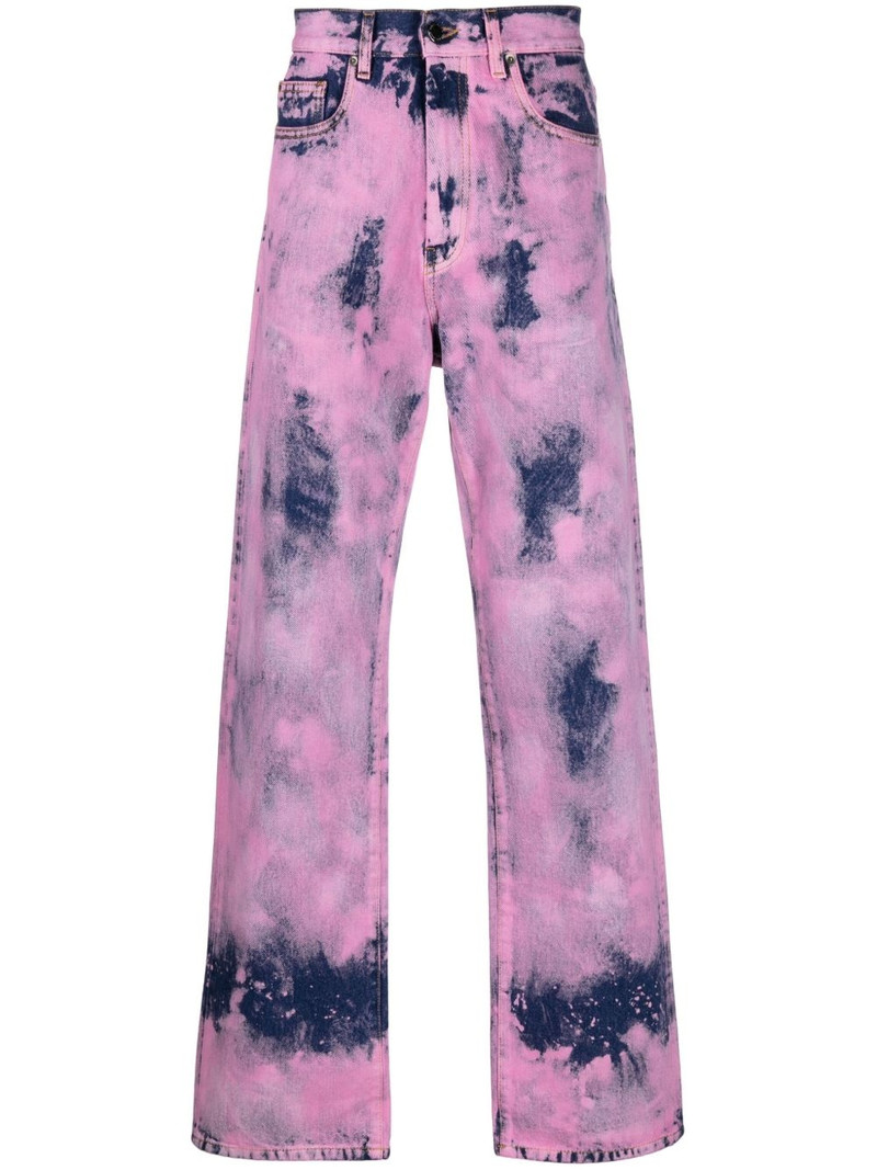 tie-dye straight-leg jeans 1