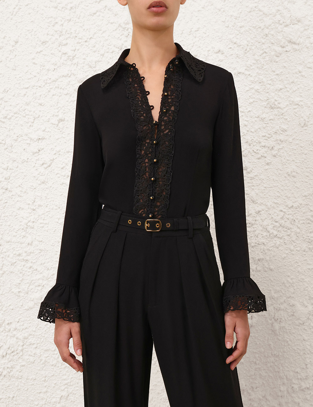 LACE TRIM SHIRT - 2