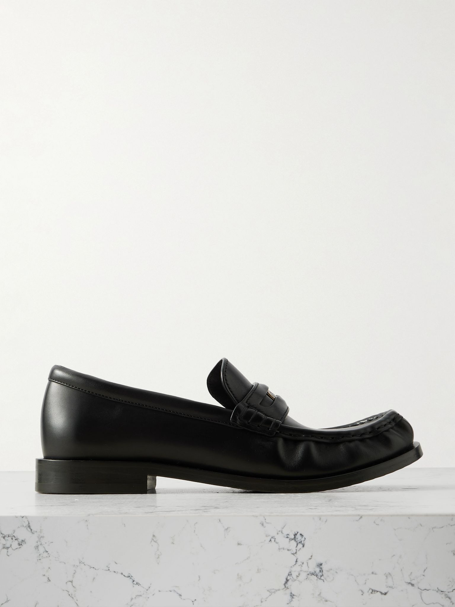 Leather penny loafers Black - 1