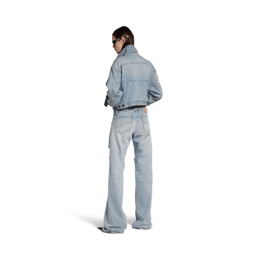 Women's Fitted Low-waist Pants in Light Blue - 4