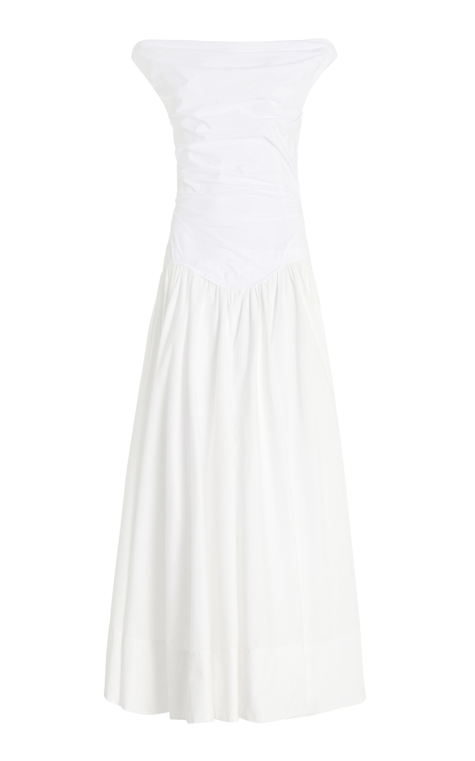 Cersei Cotton Poplin Midi Dress white - 1